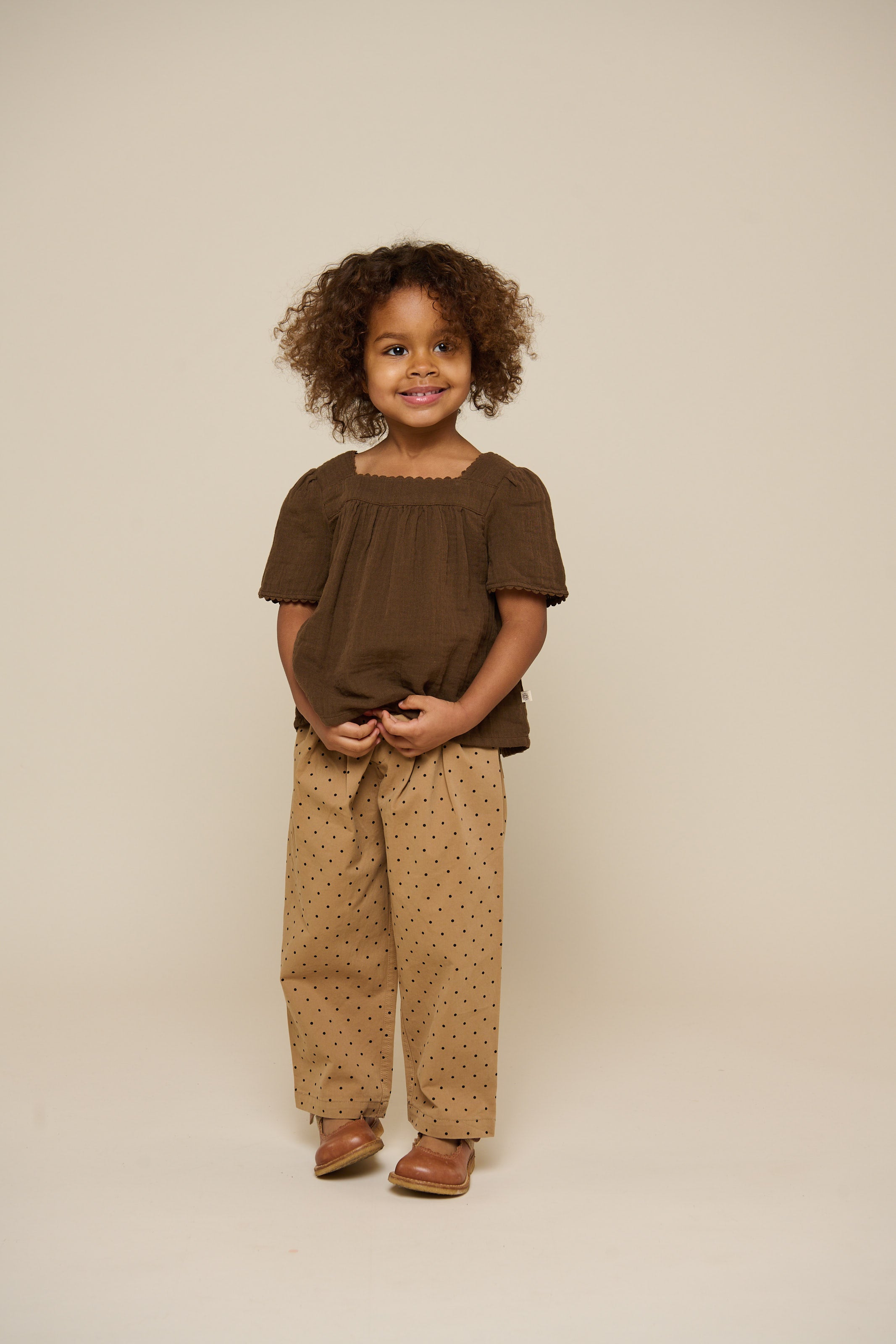 Twill-Bukser med prikker - Kids - Beige | 100614 Iris
