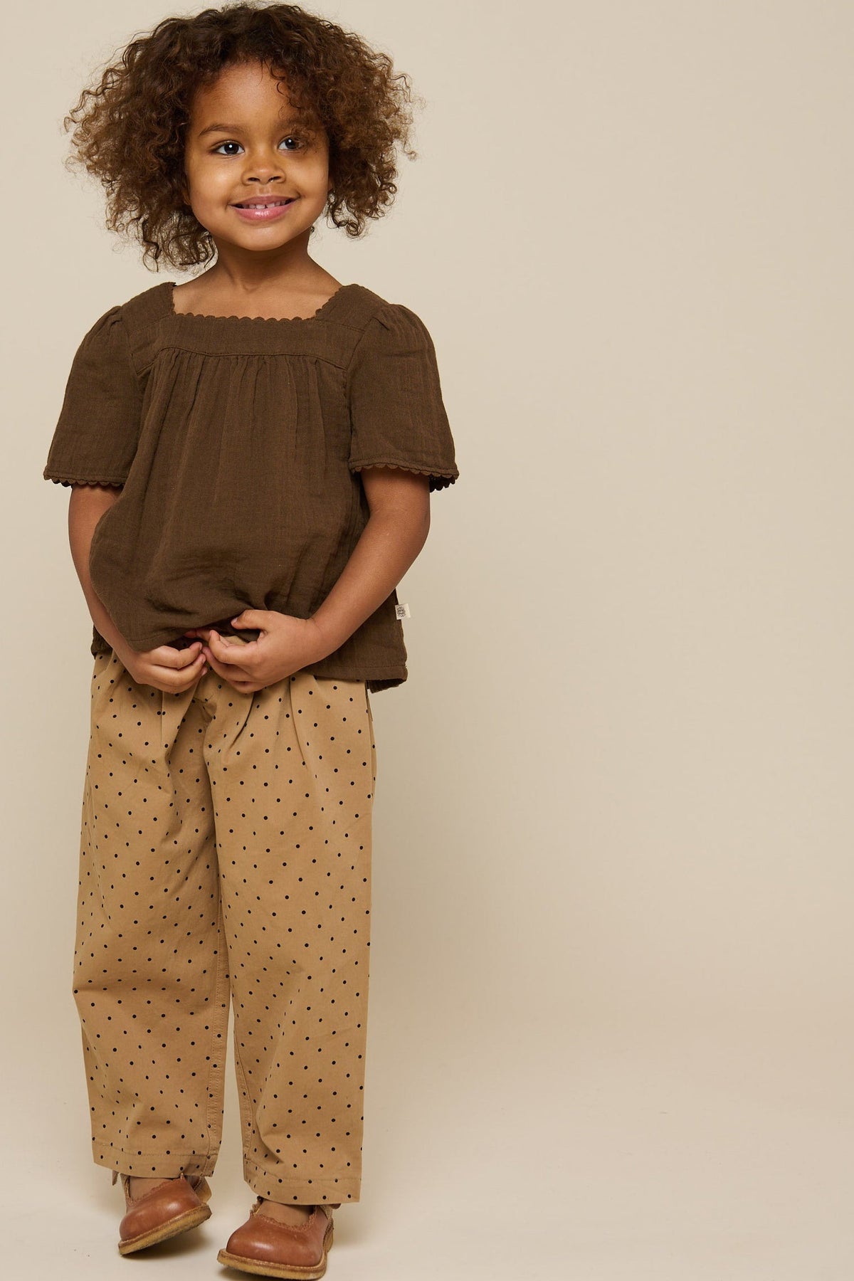 Twill-Bukser med prikker - Kids - Beige | 100614 Iris