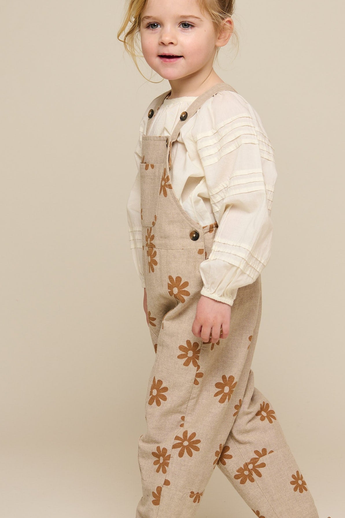 Printet bomuldsoverall - Kids - Sand | 101210 Molly