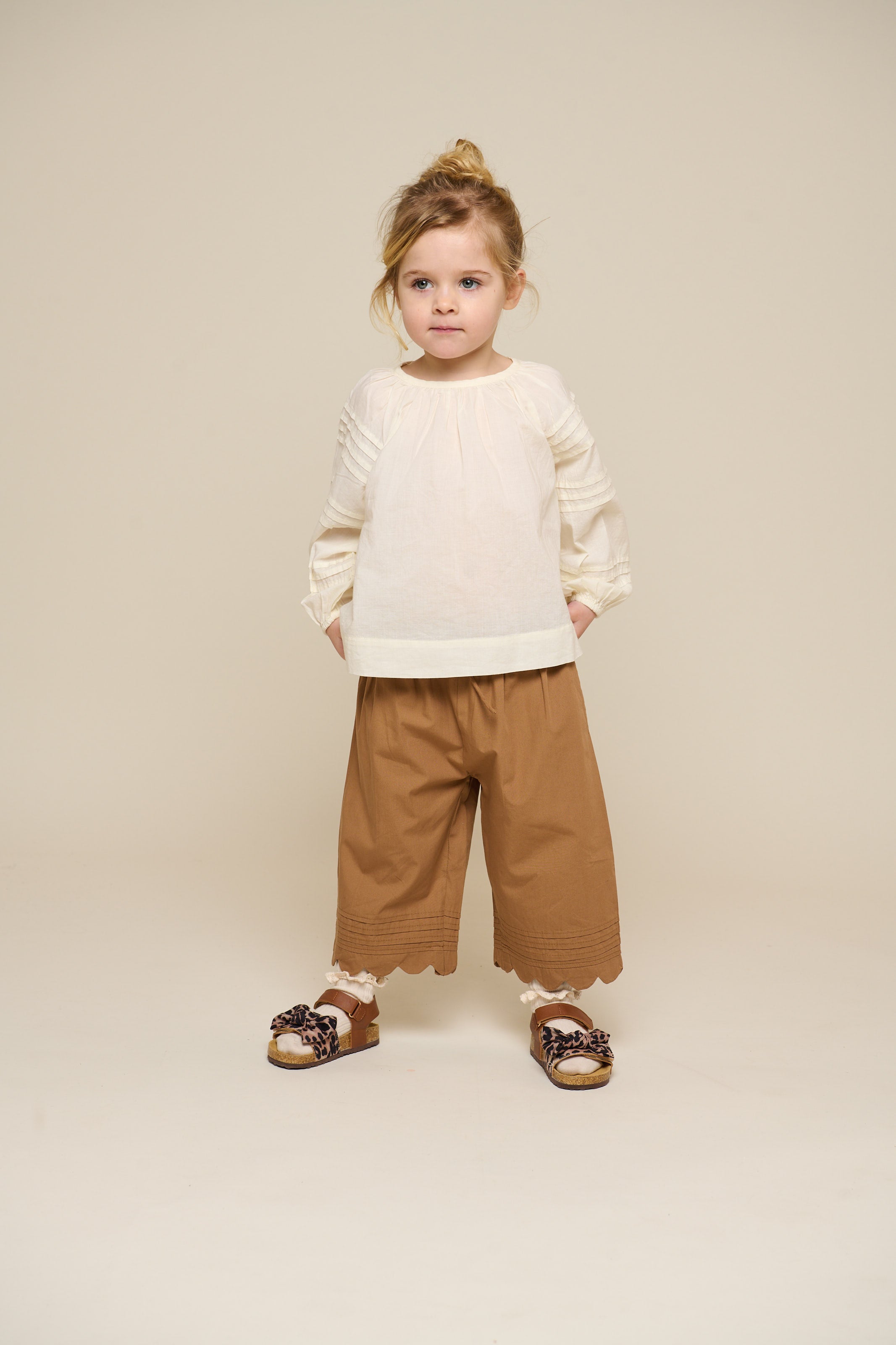 Poplinbukser med muslingekant - Kids - Coconut | 101048 Joy