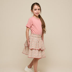 Pointelle T-shirt med kontrast picot - Tween - Rose Tan | 101288 Drew