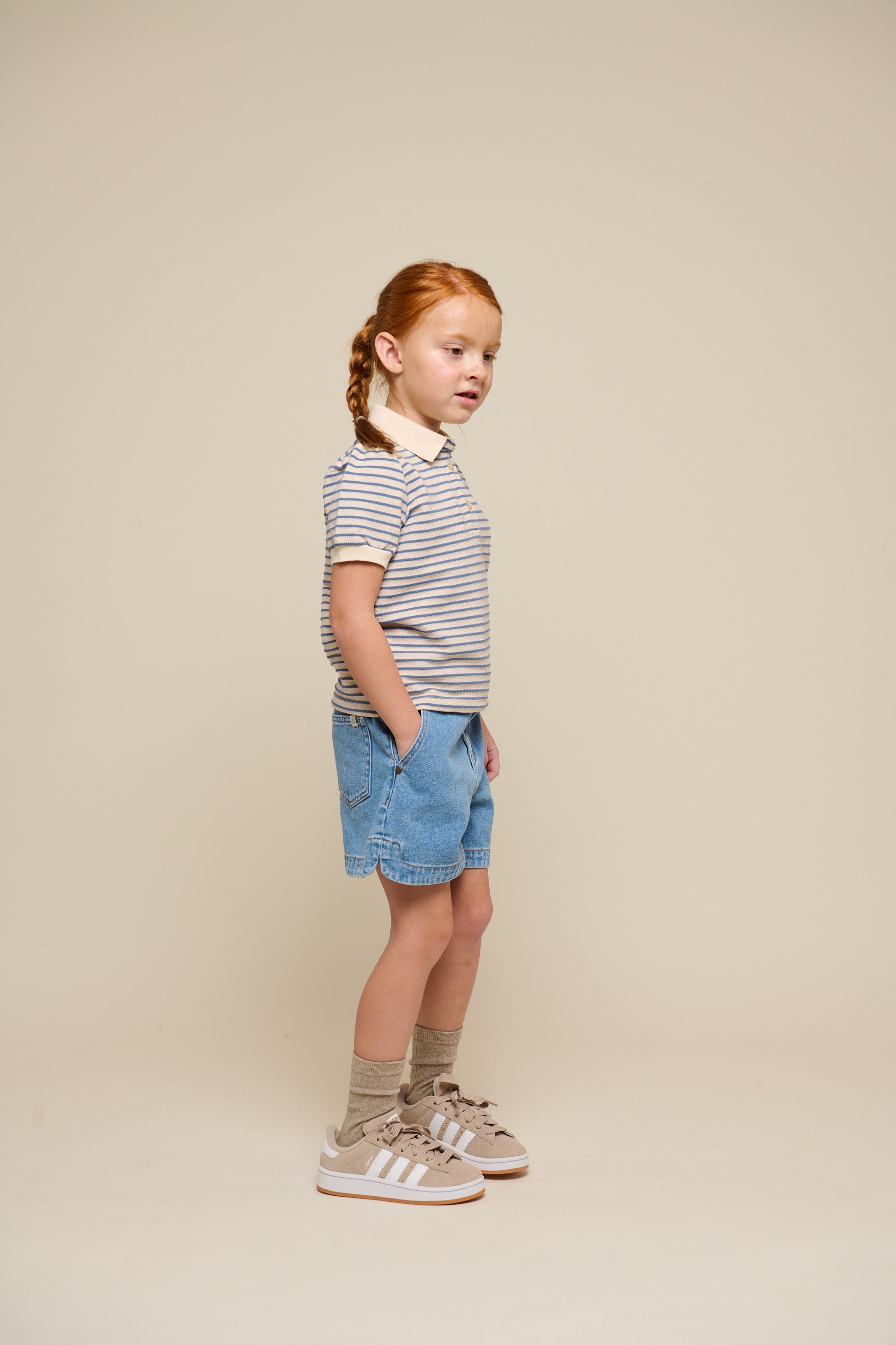 Stribet jersey polo - Tween - Blue | 101007 Emmie