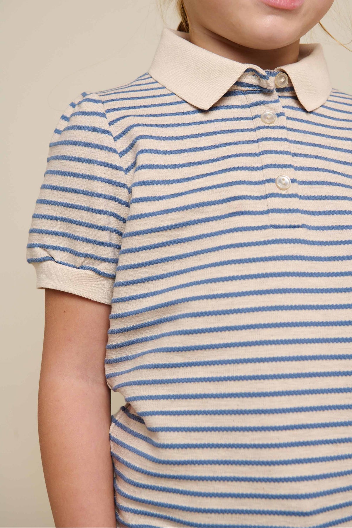 Stribet jersey polo - Tween - Blue | 101007 Emmie