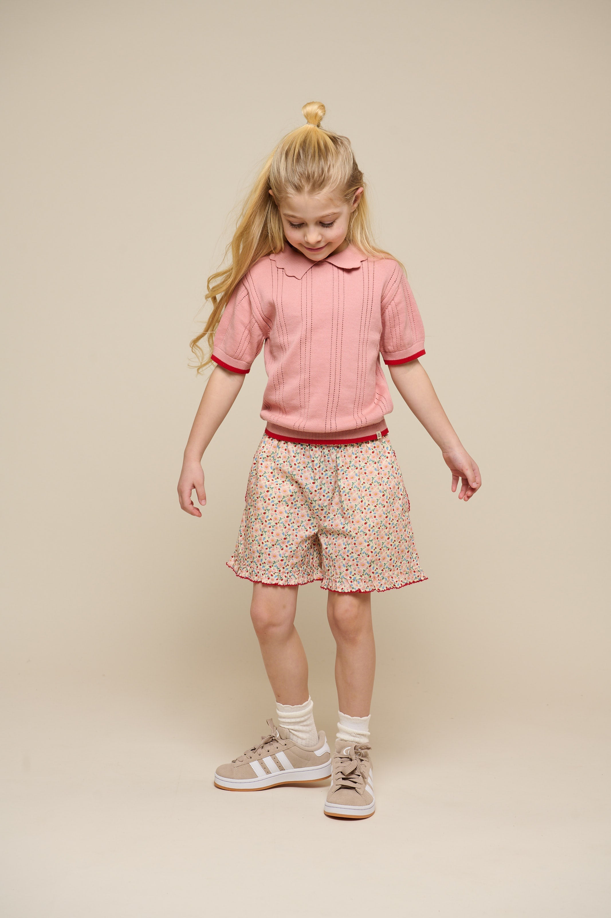 Rosafarvet strikket polo - Tween - Rose | 101242 Helena
