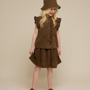 Nederdel i musselin - Tween - Dark Brown | 100935 Jasmine