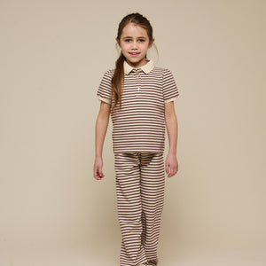 Stribet jersey polo - Tween - Brown | 101005 Emmie