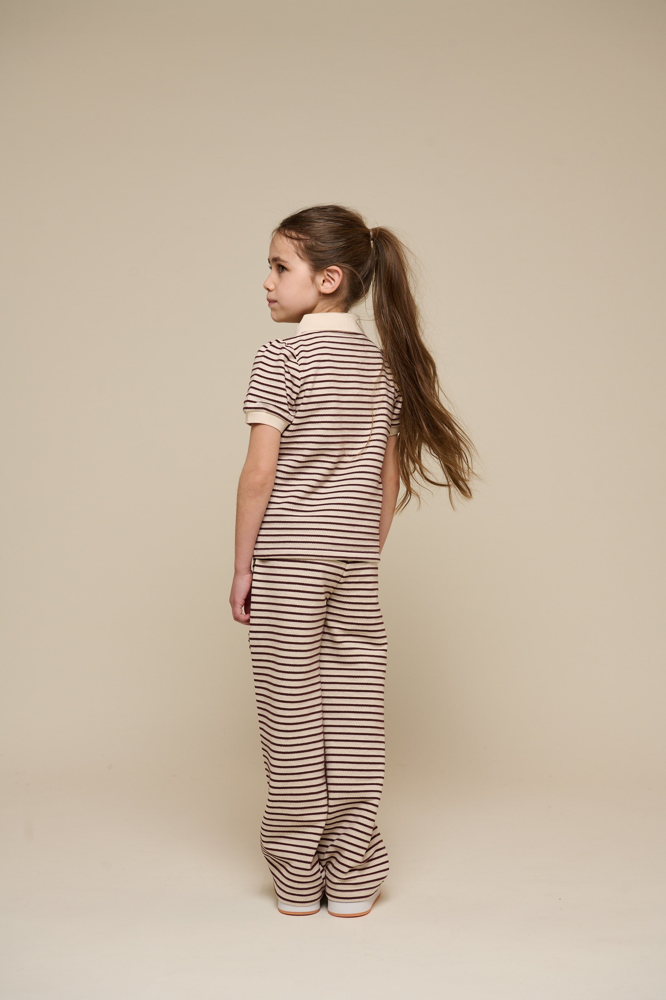 Stribet jersey polo - Tween - Brown | 101005 Emmie