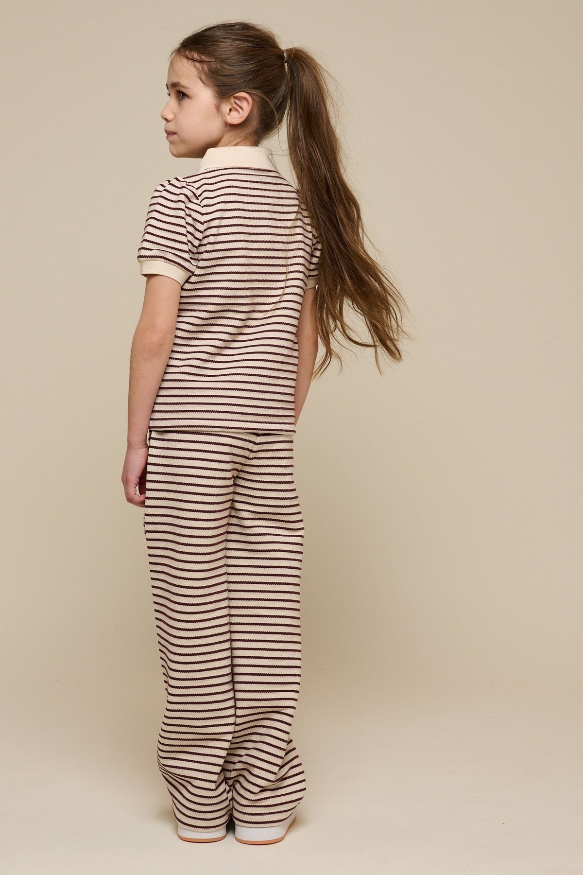 Stribet jersey polo - Tween - Brown | 101005 Emmie