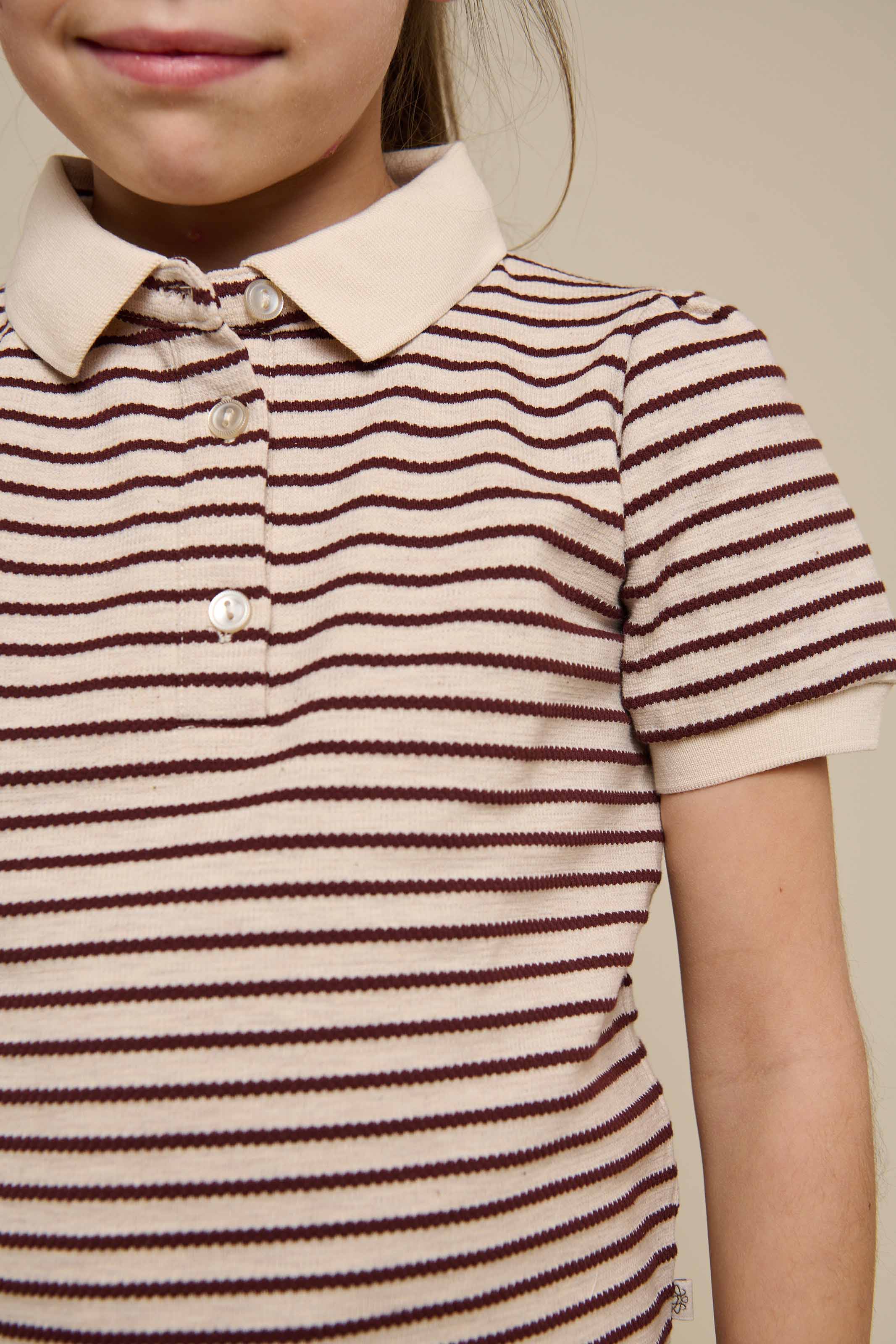 Stribet jersey polo - Tween - Brown | 101005 Emmie