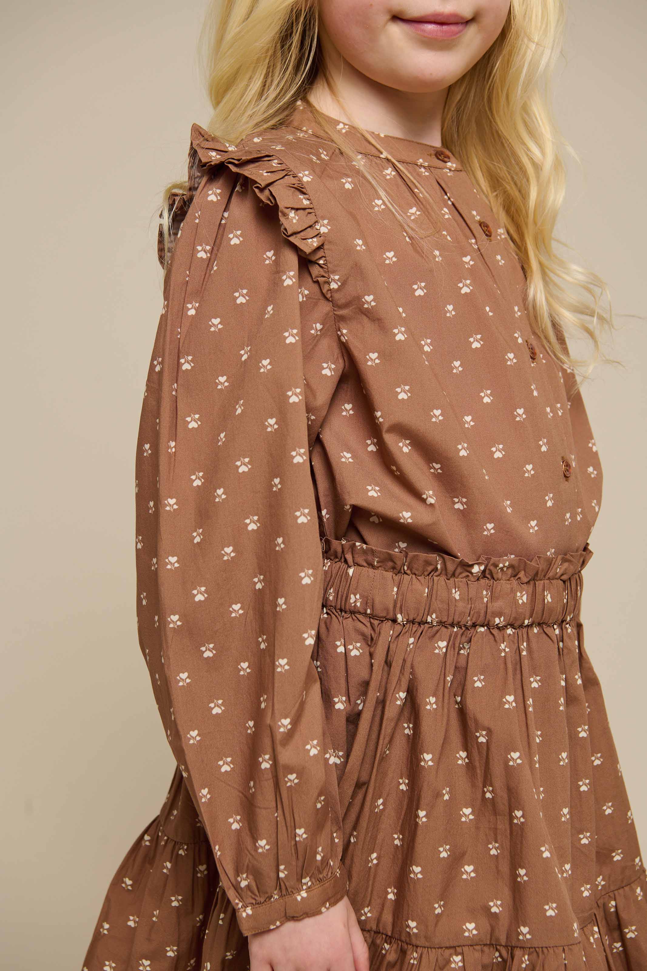 Skjortebluse i printet poplin - Tween - Coconut | 101088 Camilla