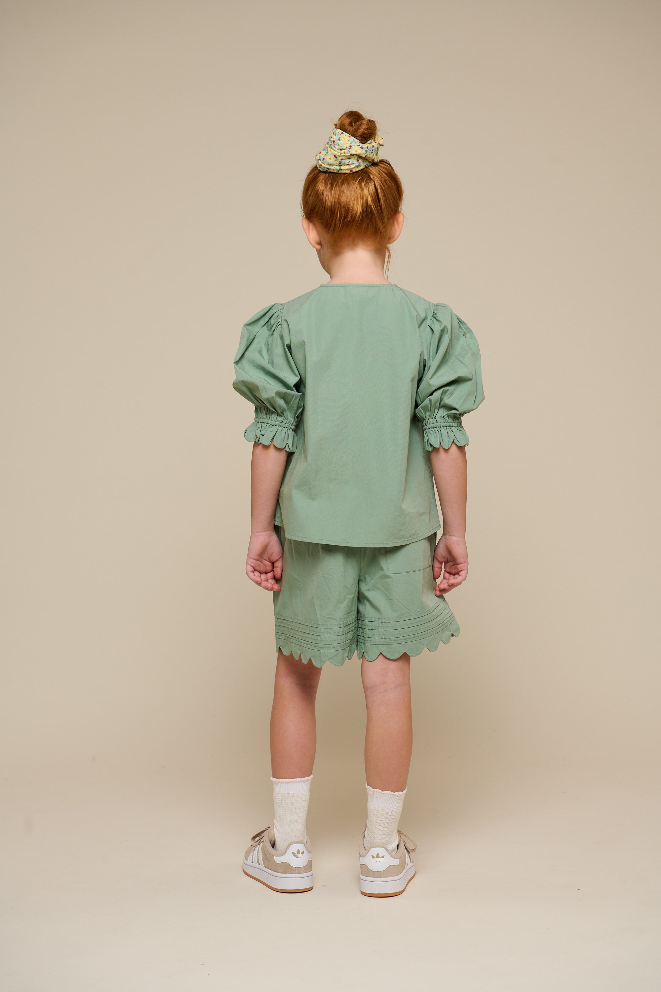 Poplinshorts med muslingekant - Tween - Dusty Green | 101076 Joy