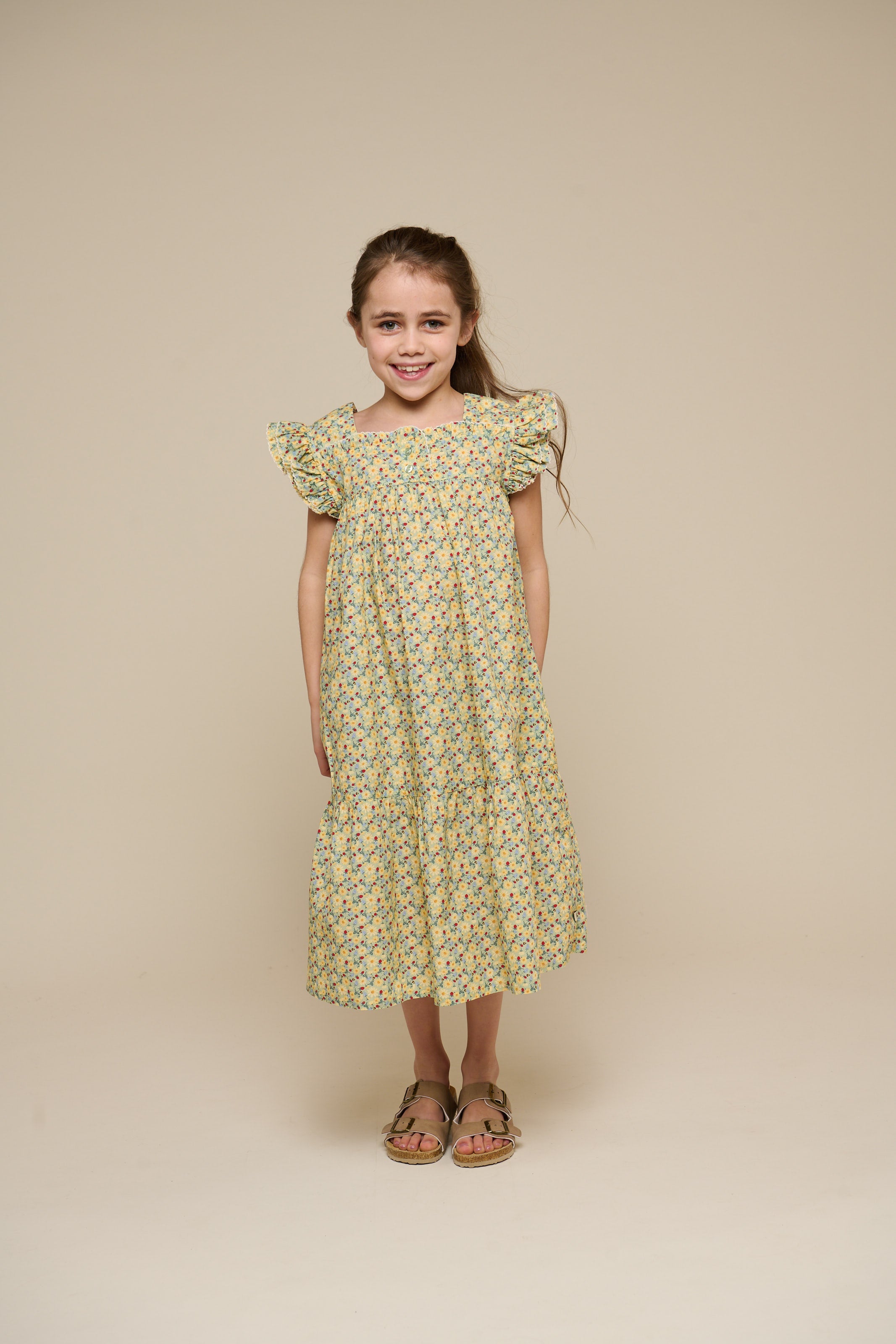 Blomstret poplinkjole - Tween - Green | 100963 Poppy