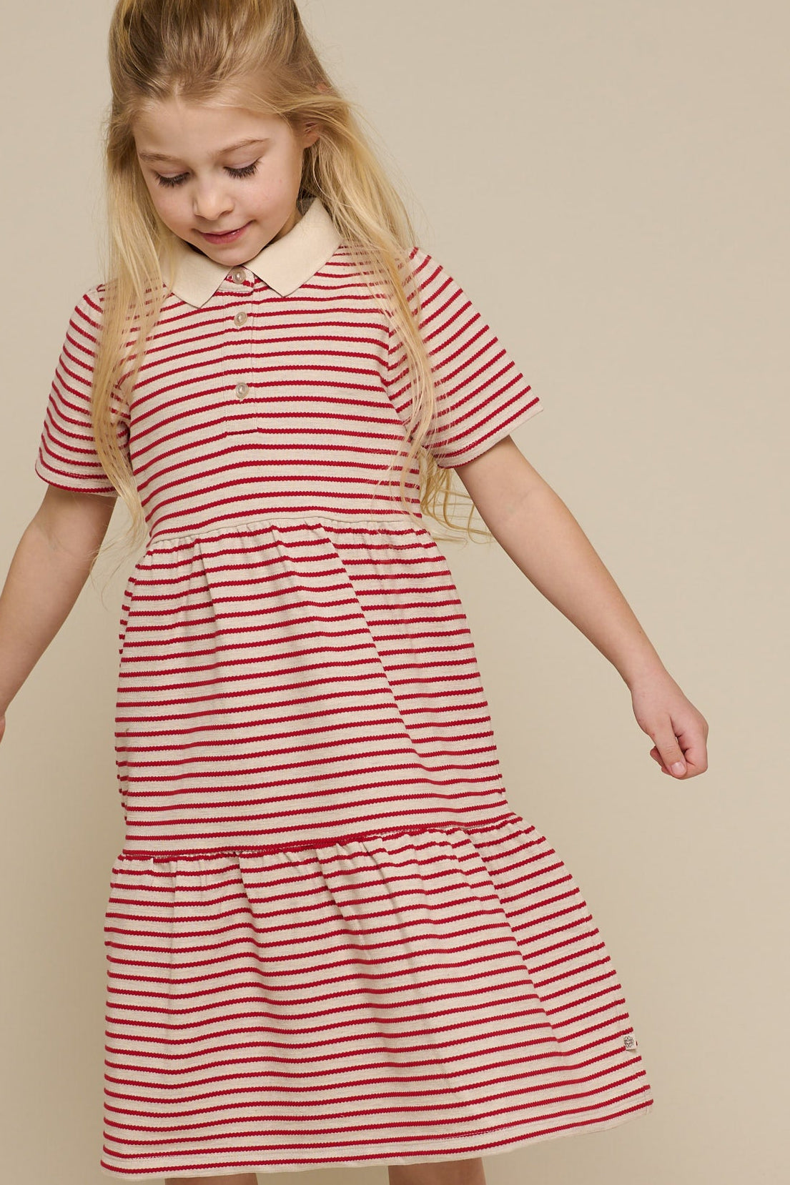 Stribet jersey kjole - Tween - Cherry Red | 101009 Emmie