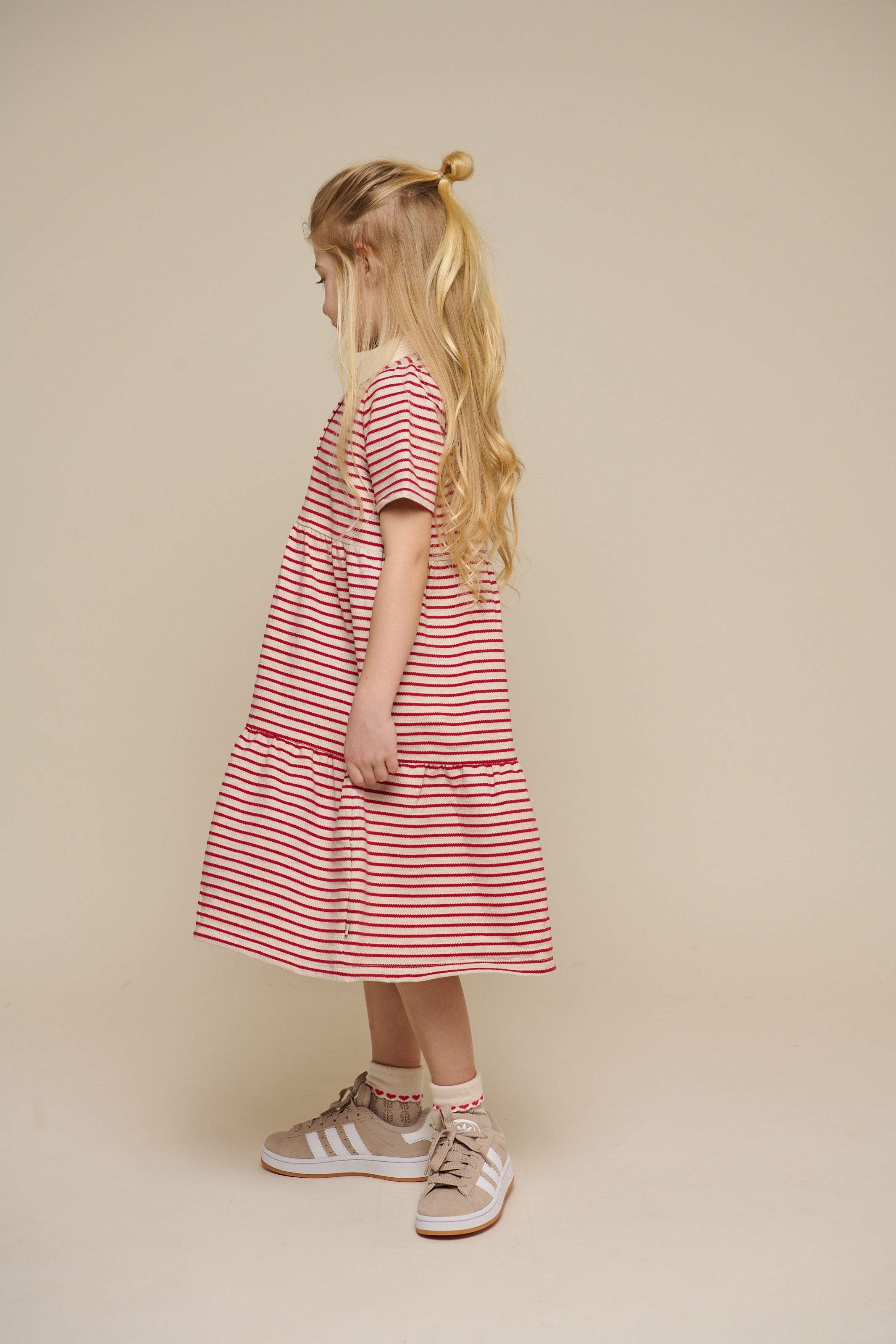 Stribet jersey kjole - Tween - Cherry Red | 101009 Emmie