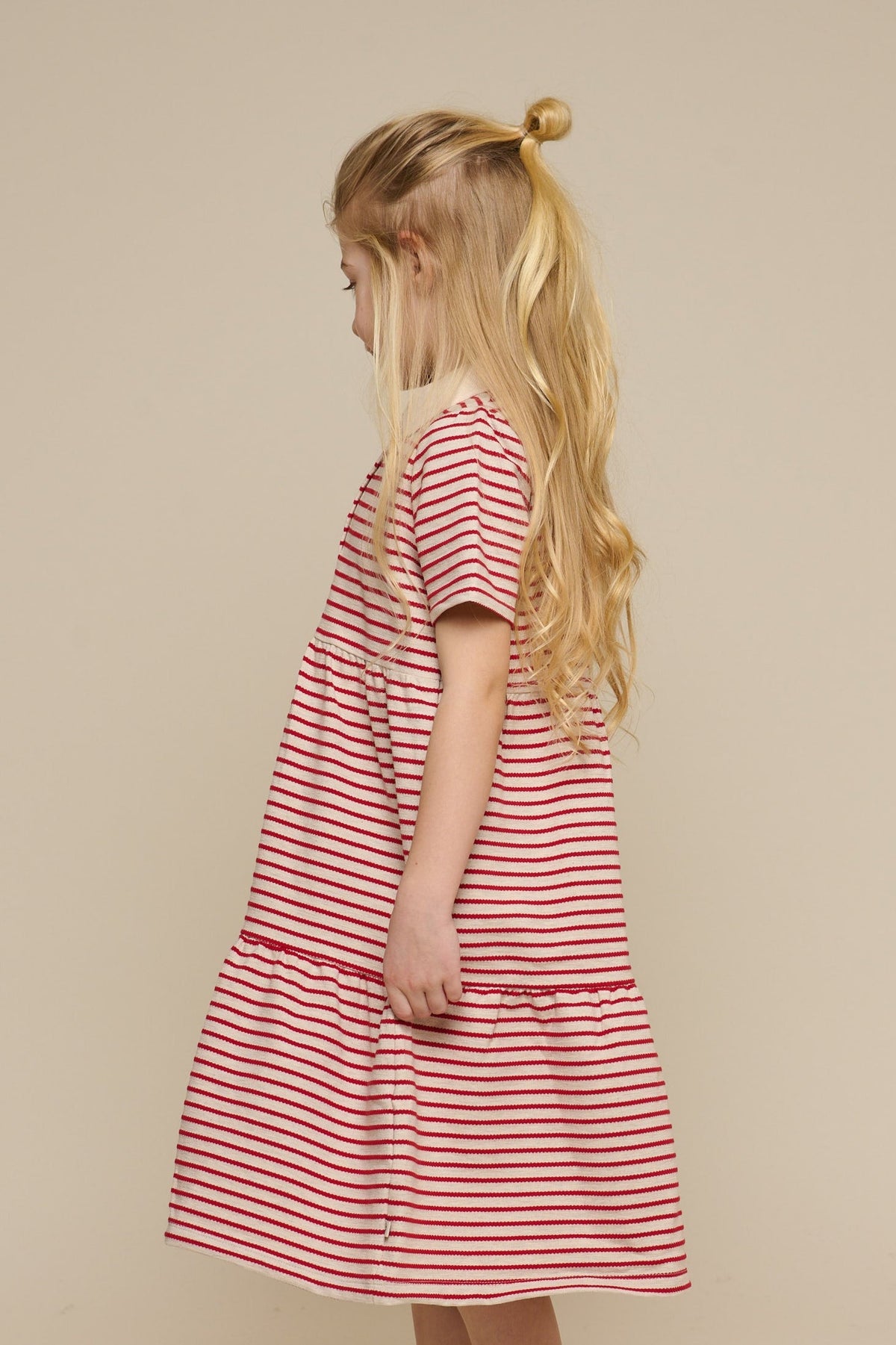 Stribet jersey kjole - Tween - Cherry Red | 101009 Emmie