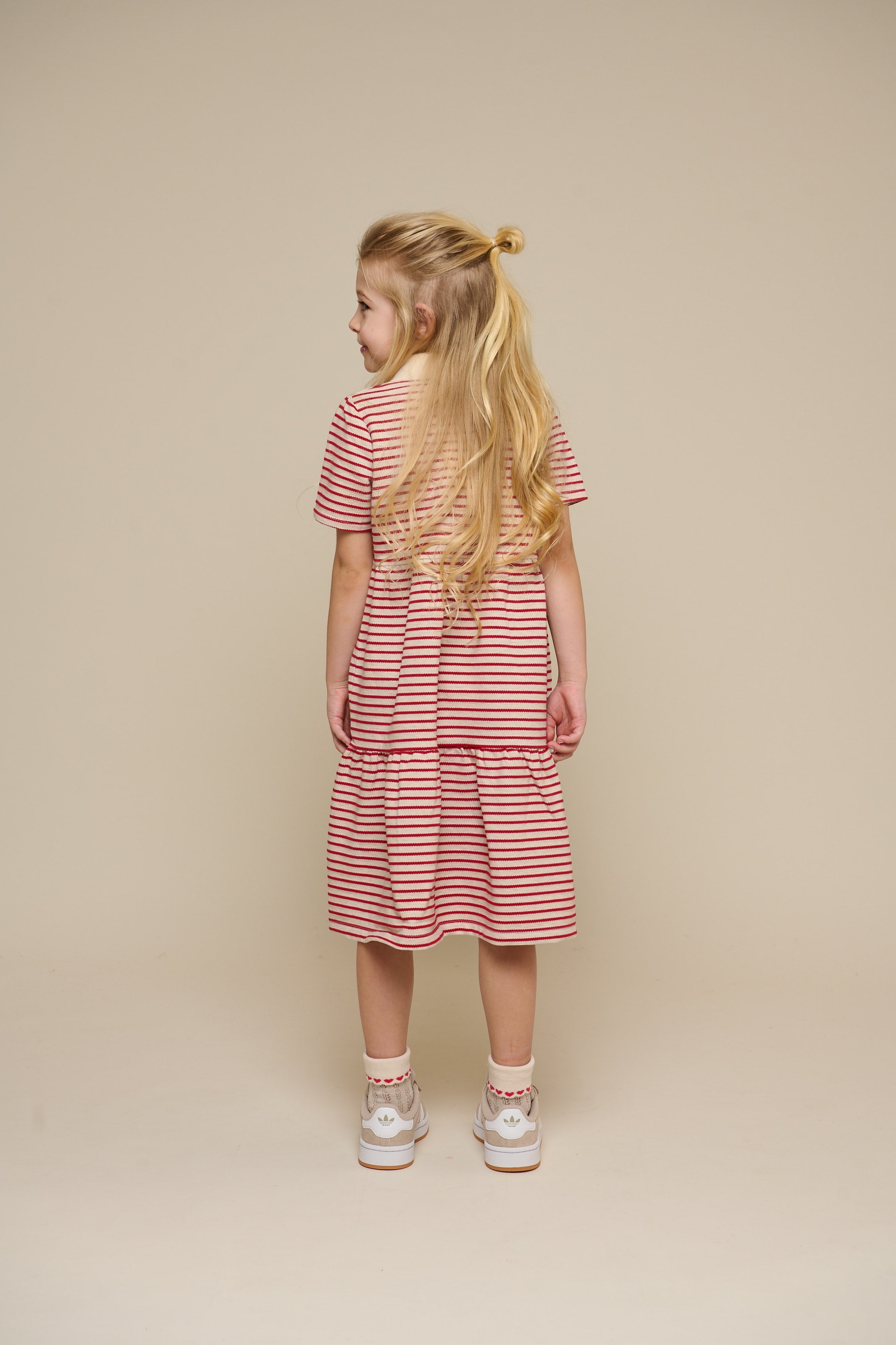 Stribet jersey kjole - Tween - Cherry Red | 101009 Emmie