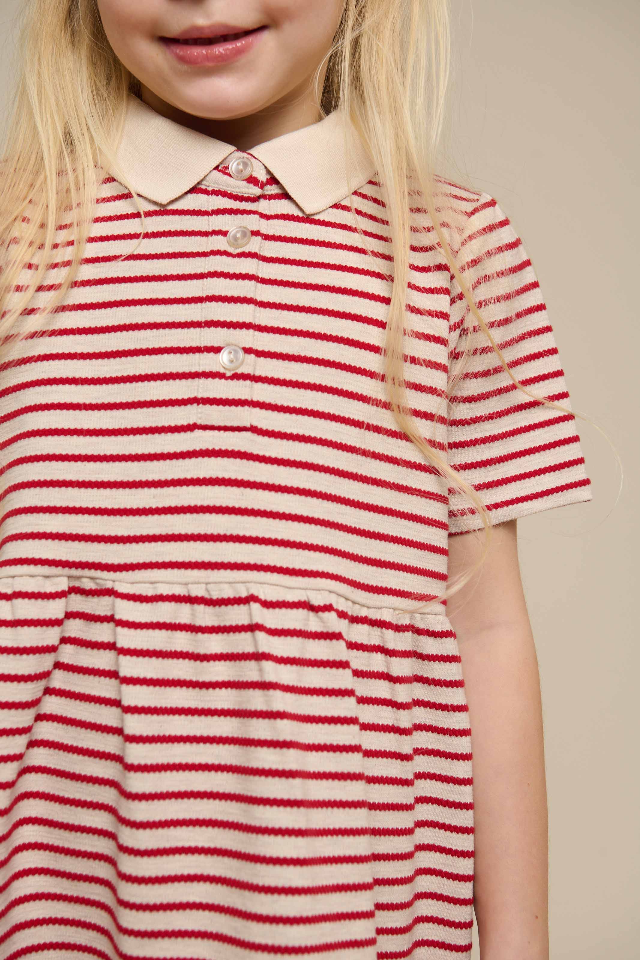 Stribet jersey kjole - Tween - Cherry Red | 101009 Emmie