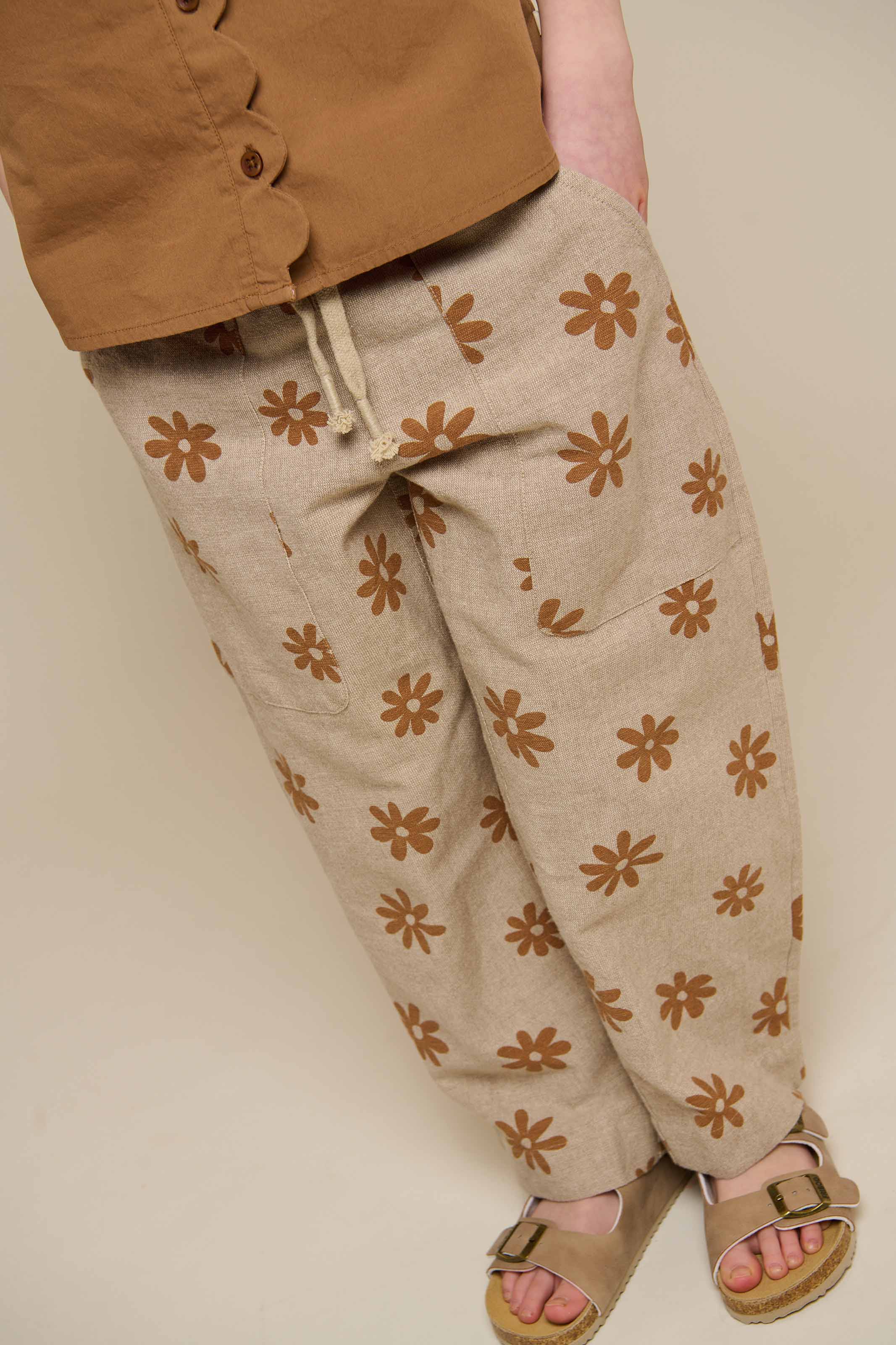 Printede bomuldsbukser - Tween - Sand | 101208 Molly