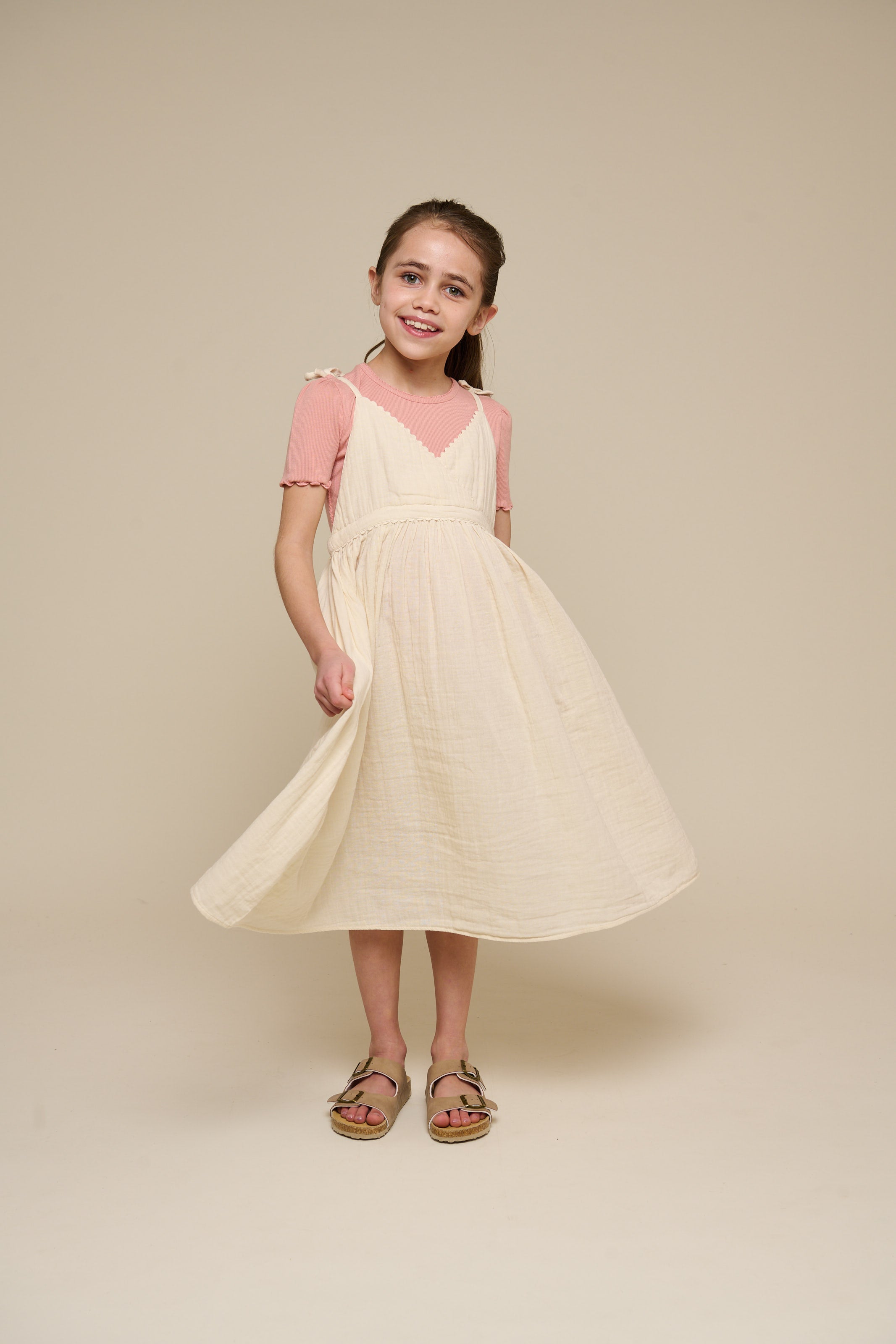 T-shirt i modalrib - Tween - Rose Tan | 101299 Lottie