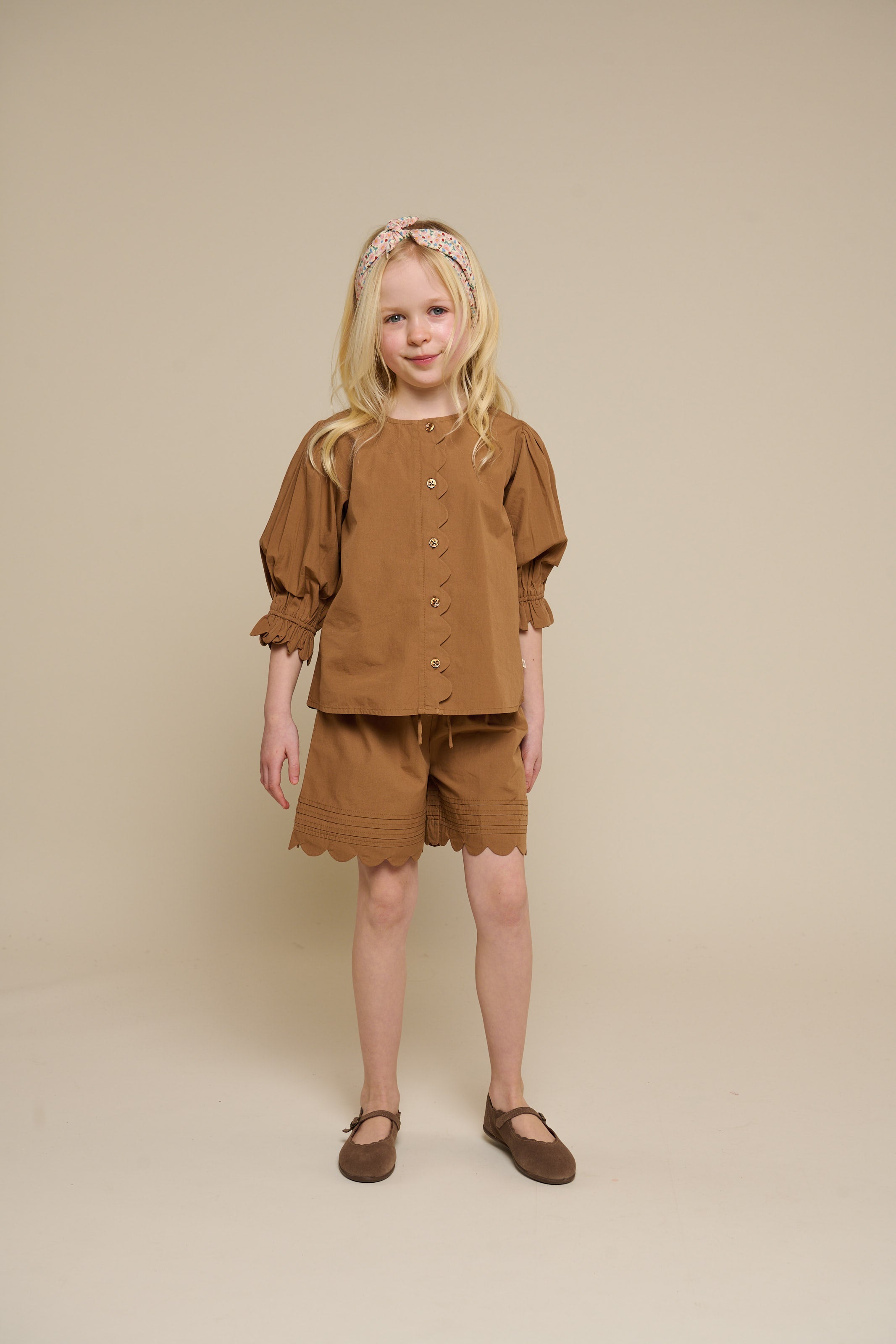 Poplinbluse med muslingekant - Tween - Coconut | 101077 Joy