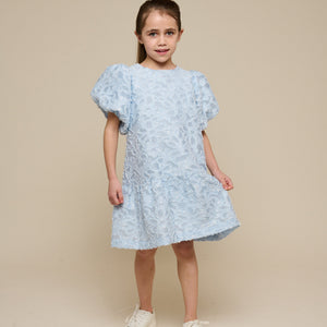 Jacquardkjole i bomuldsblanding - Tween - Light Blue | 100995 Giselle