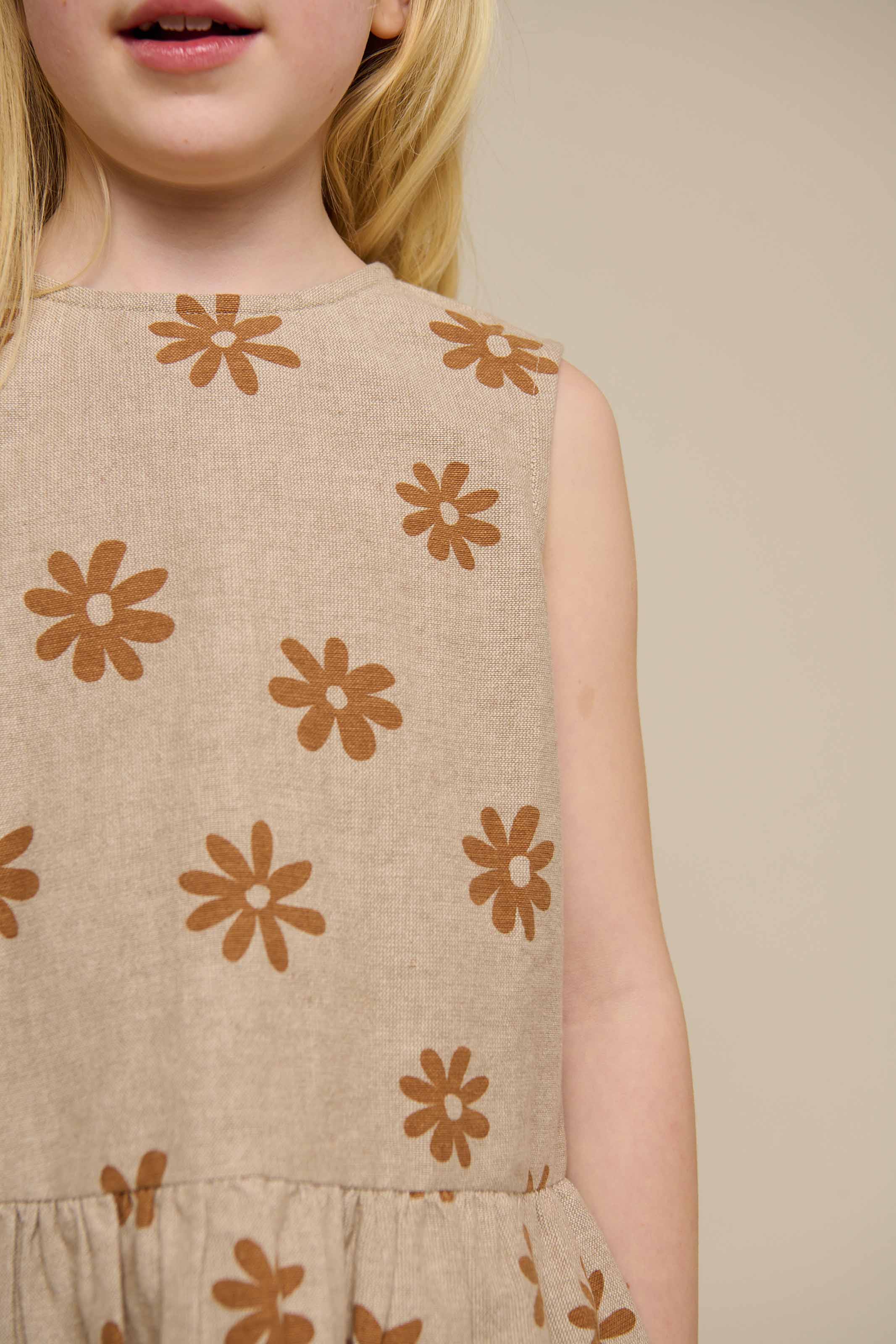 Printet bomuldstop - Tween - Sand | 101206 Molly