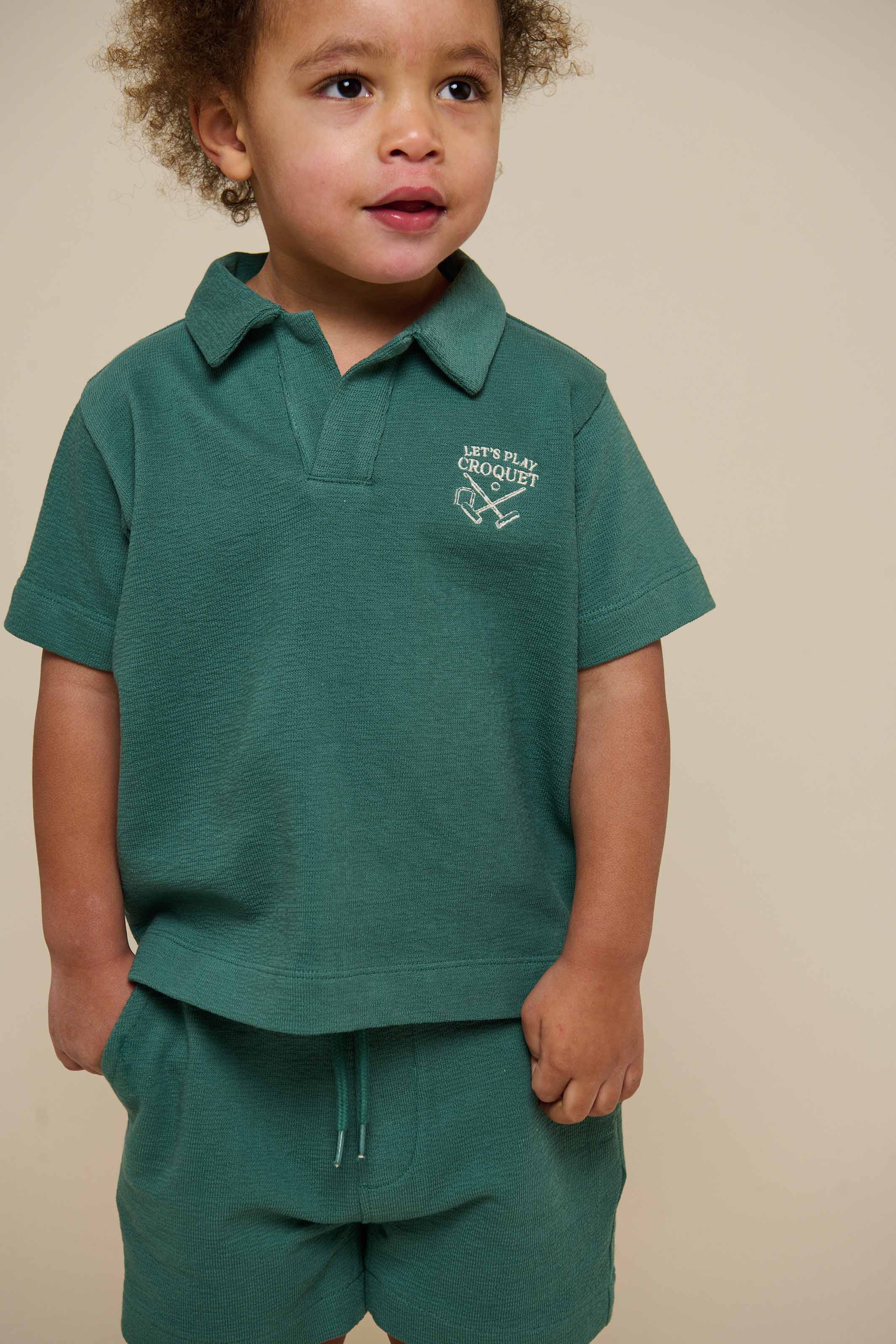 Polo T-shirt i jersey med struktur - Kids - Tropical Green | 101215 Sonny