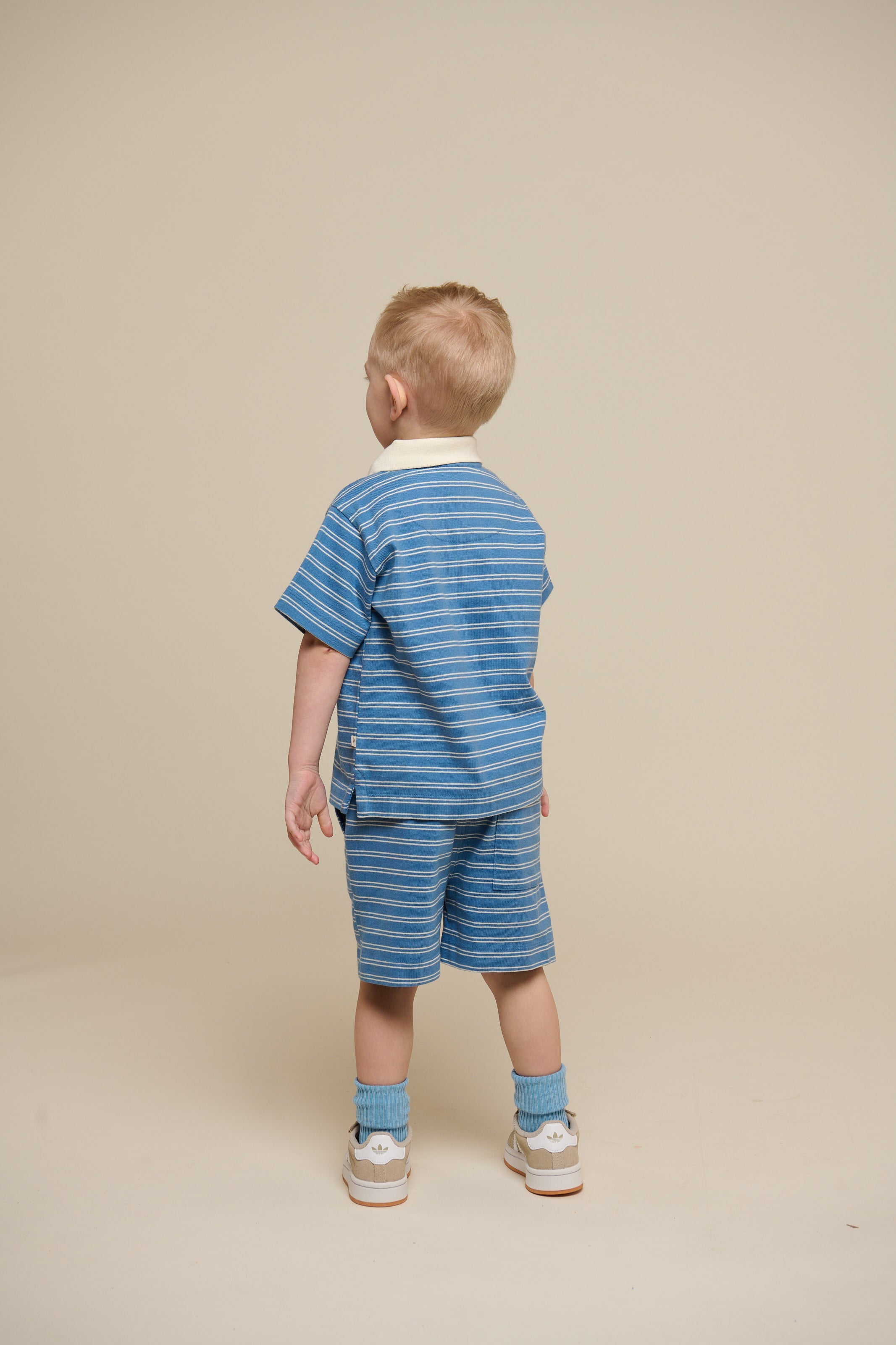 Stribede jersey shorts - Kids - Dusty Blue | 101183 Otto