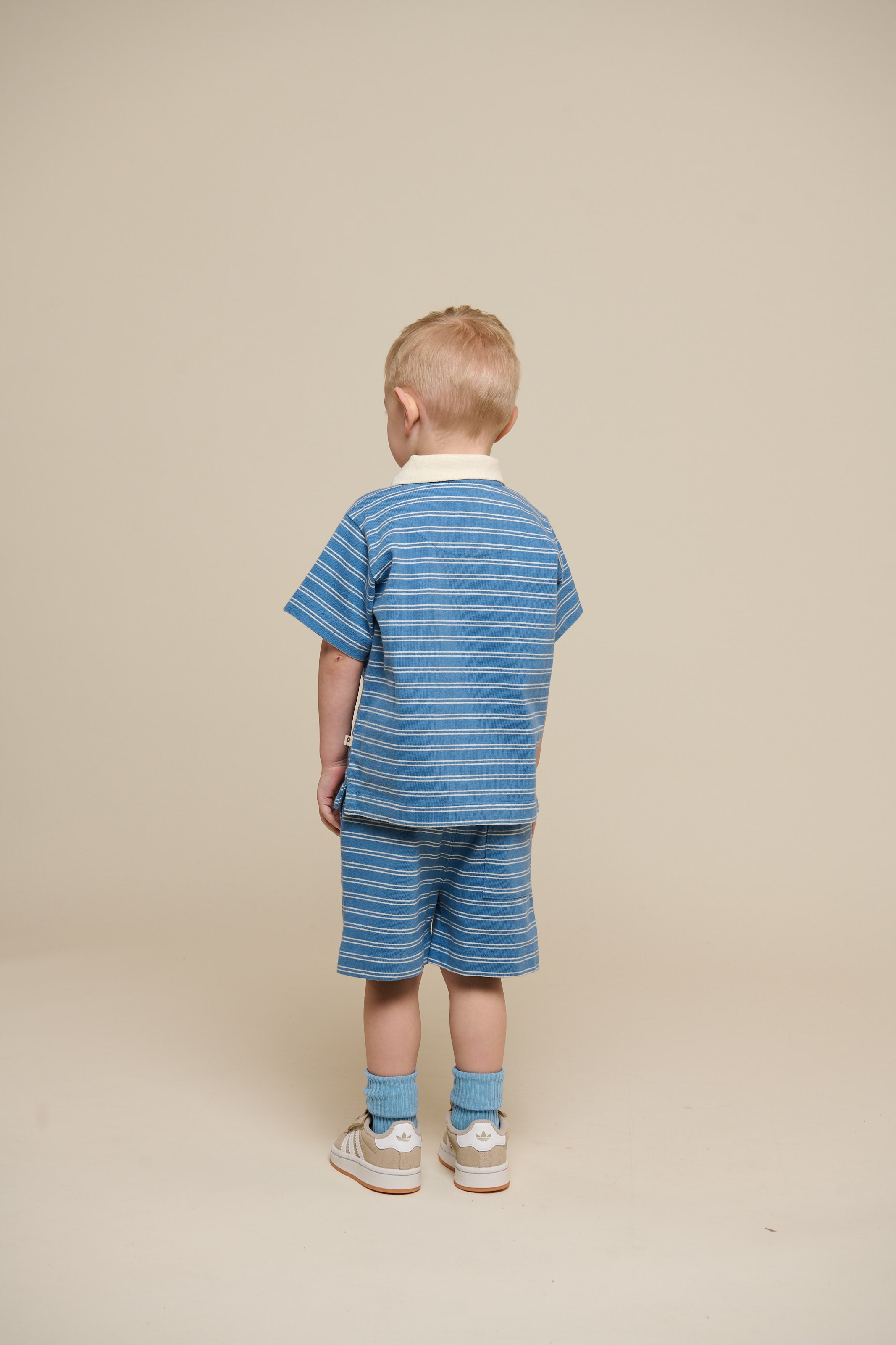 Stribet jersey poloshirt - Kids - Dusty Blue | 101175 Otto