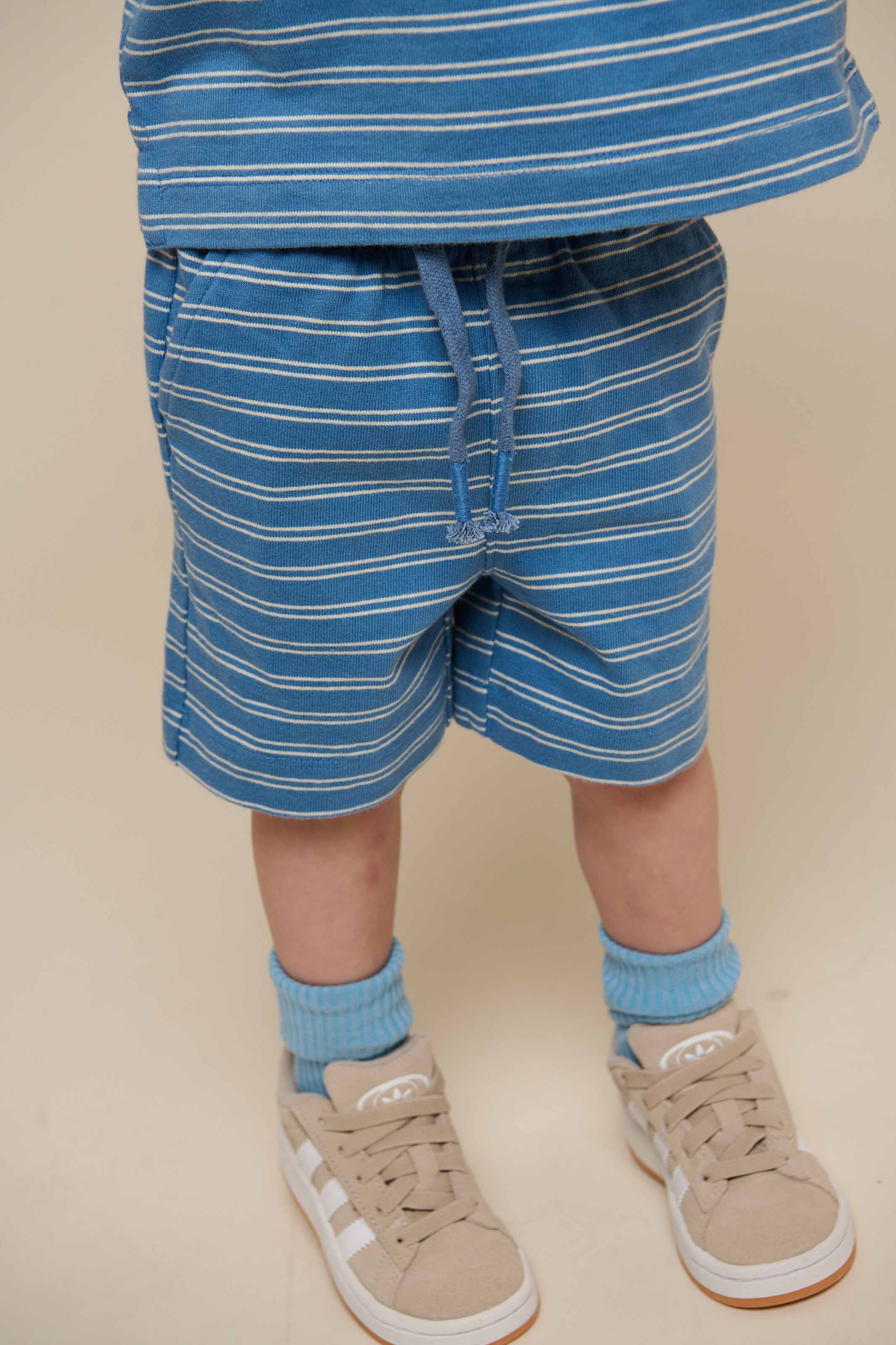 Stribede jersey shorts - Kids - Dusty Blue | 101183 Otto