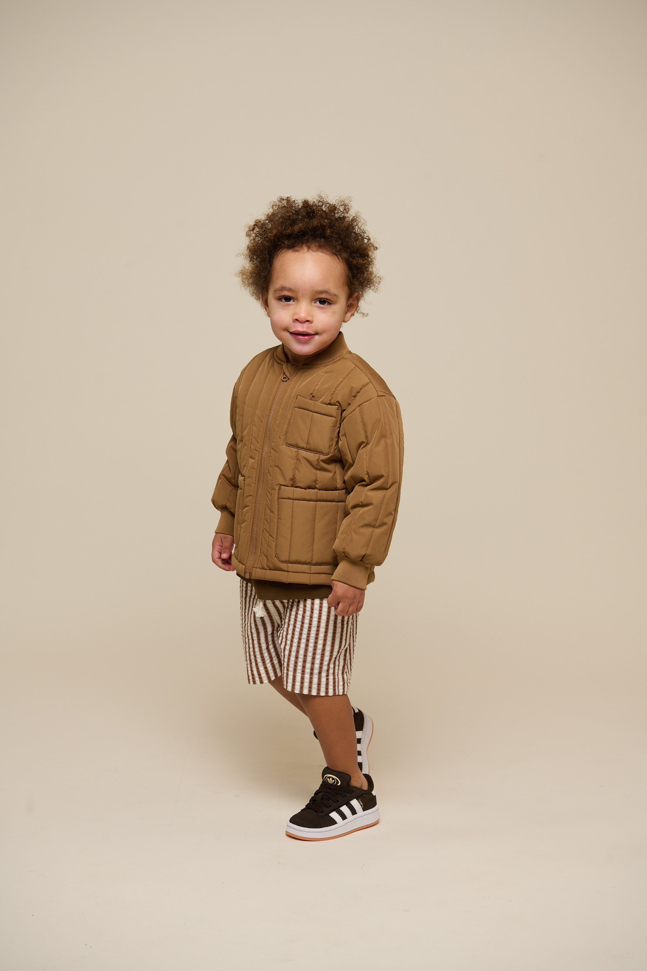 Stribede seersucker shorts - Kids - Brown | 101187 Frank
