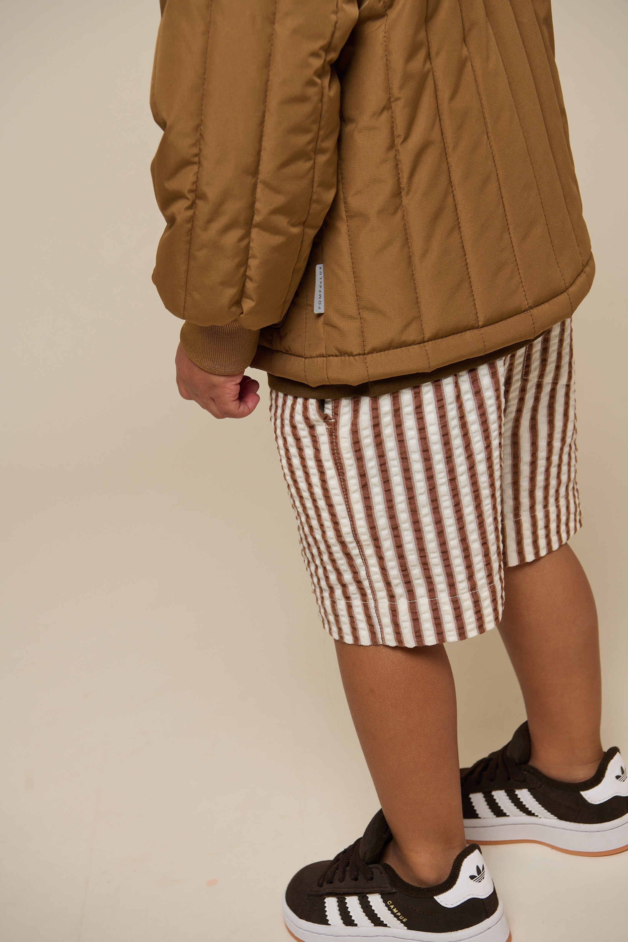 Stribede seersucker shorts - Kids - Brown | 101187 Frank
