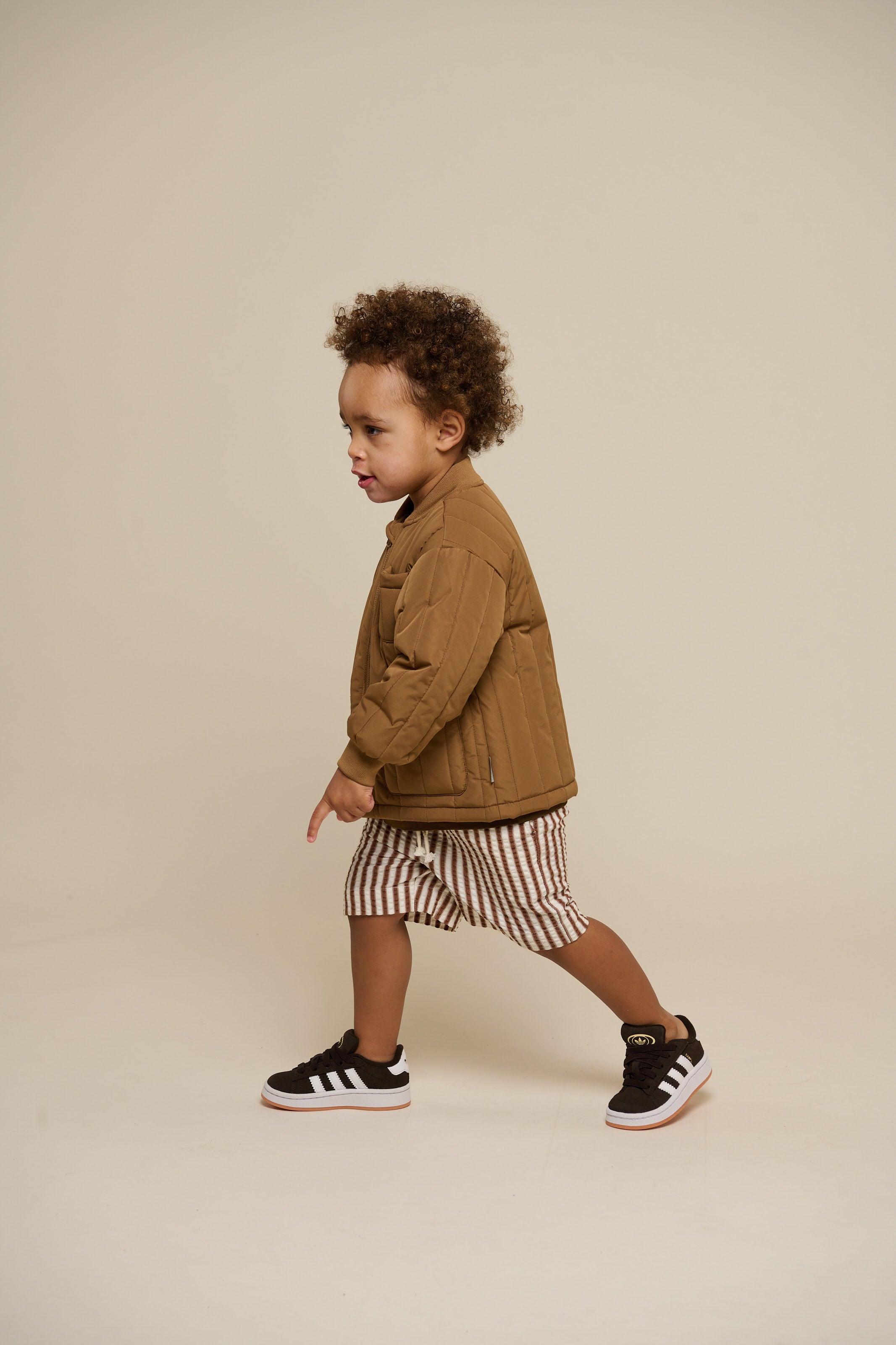 Stribede seersucker shorts - Kids - Brown | 101187 Frank