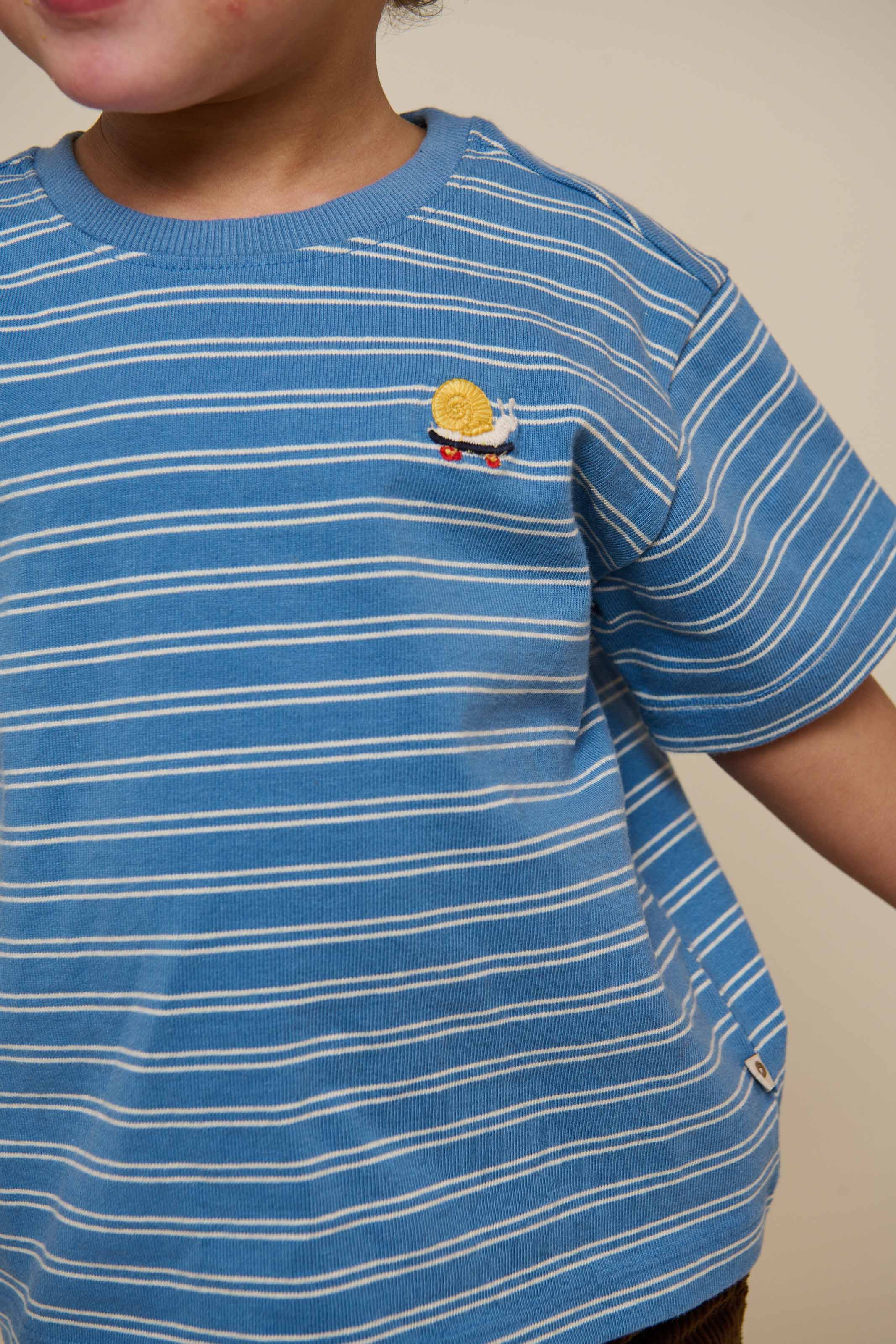 Stribet T-shirt - Kids - Dusty Blue | 101179 Otto