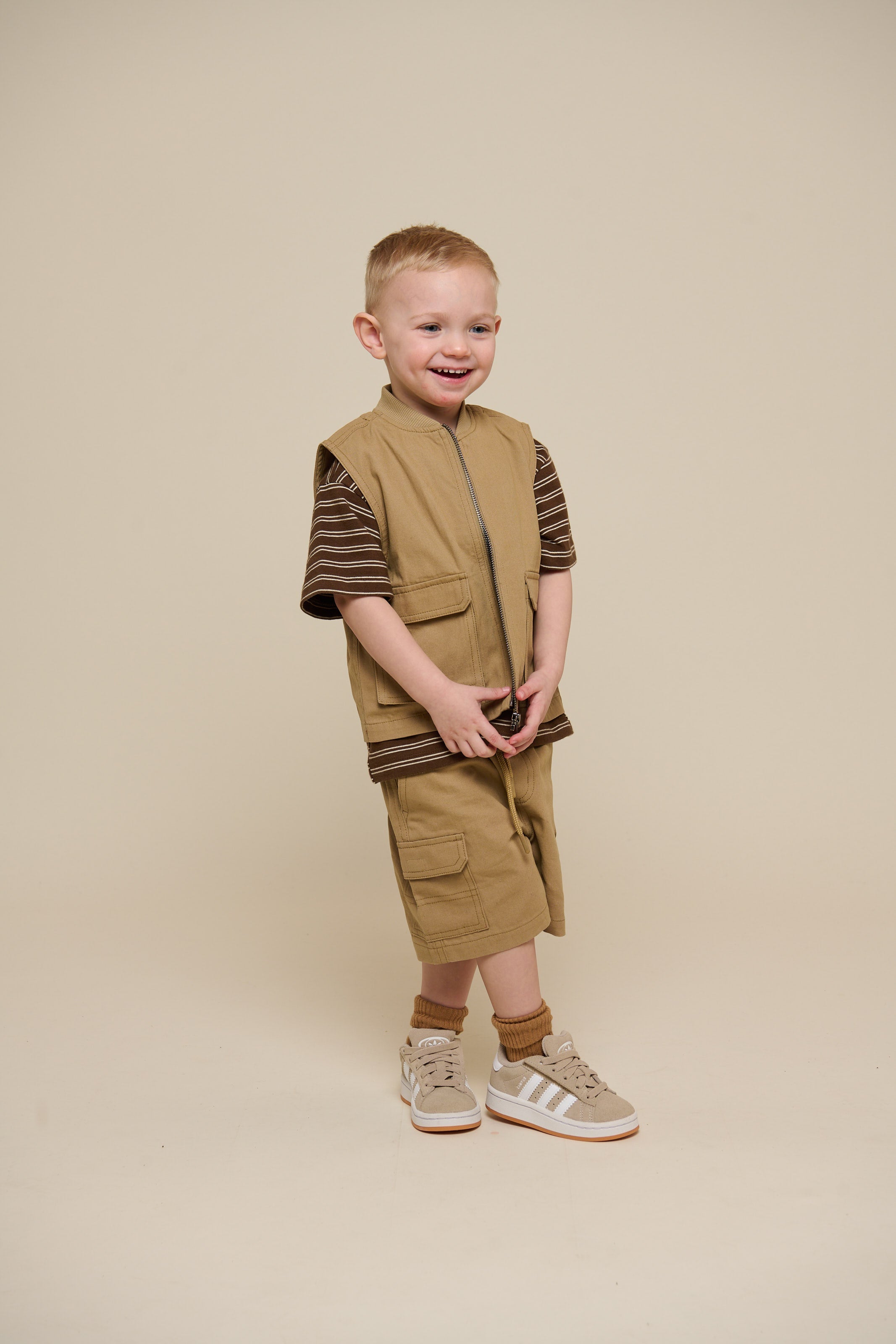 Canvas cargo-shorts - Kids - Khaki | 101120 Isack