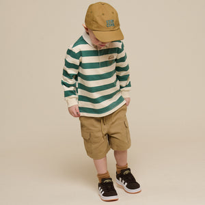 Stribet polo sweatshirt - Kids - Tropical Green/Offwhite | 101340 Marco