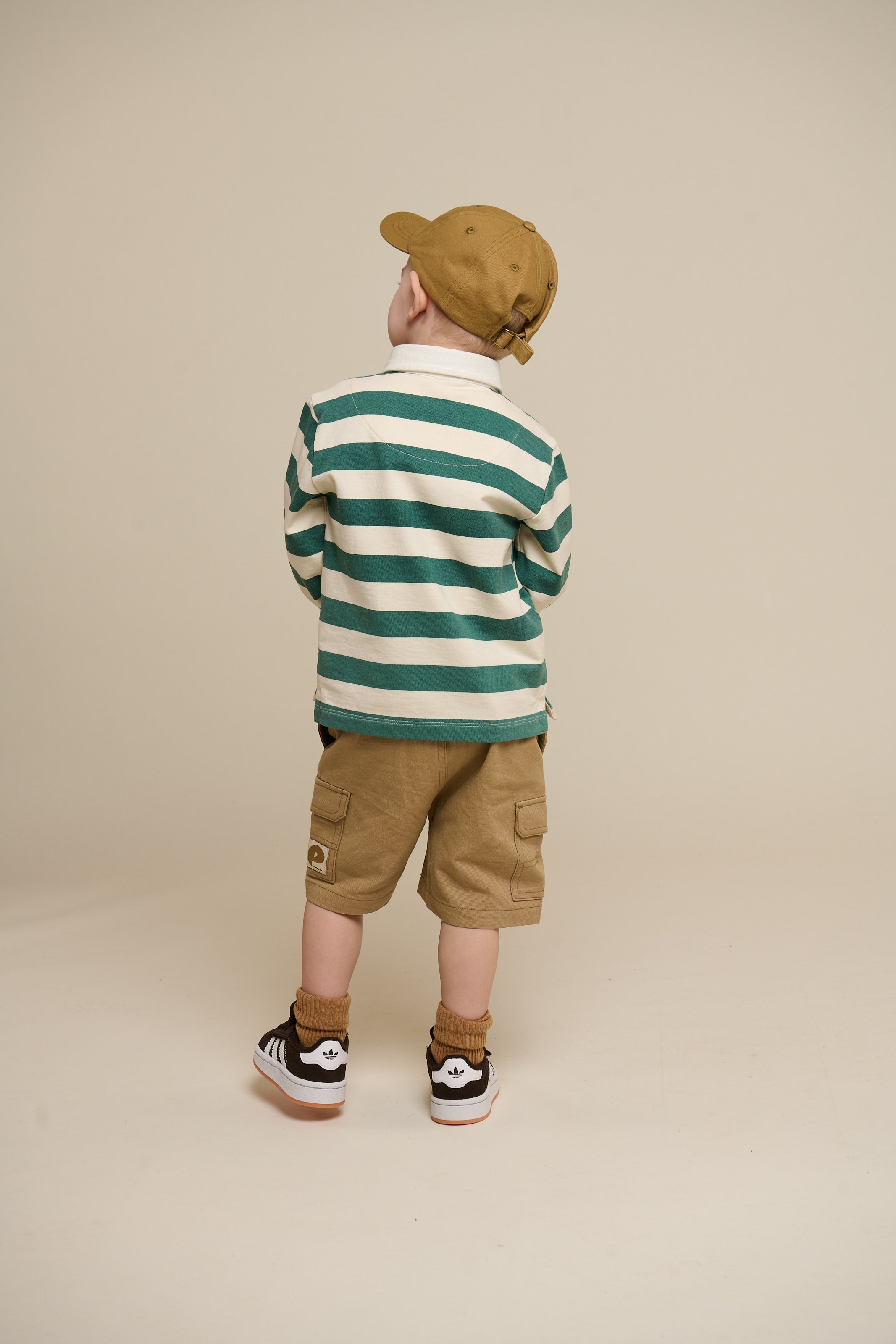 Stribet polo sweatshirt - Kids - Tropical Green/Offwhite | 101340 Marco