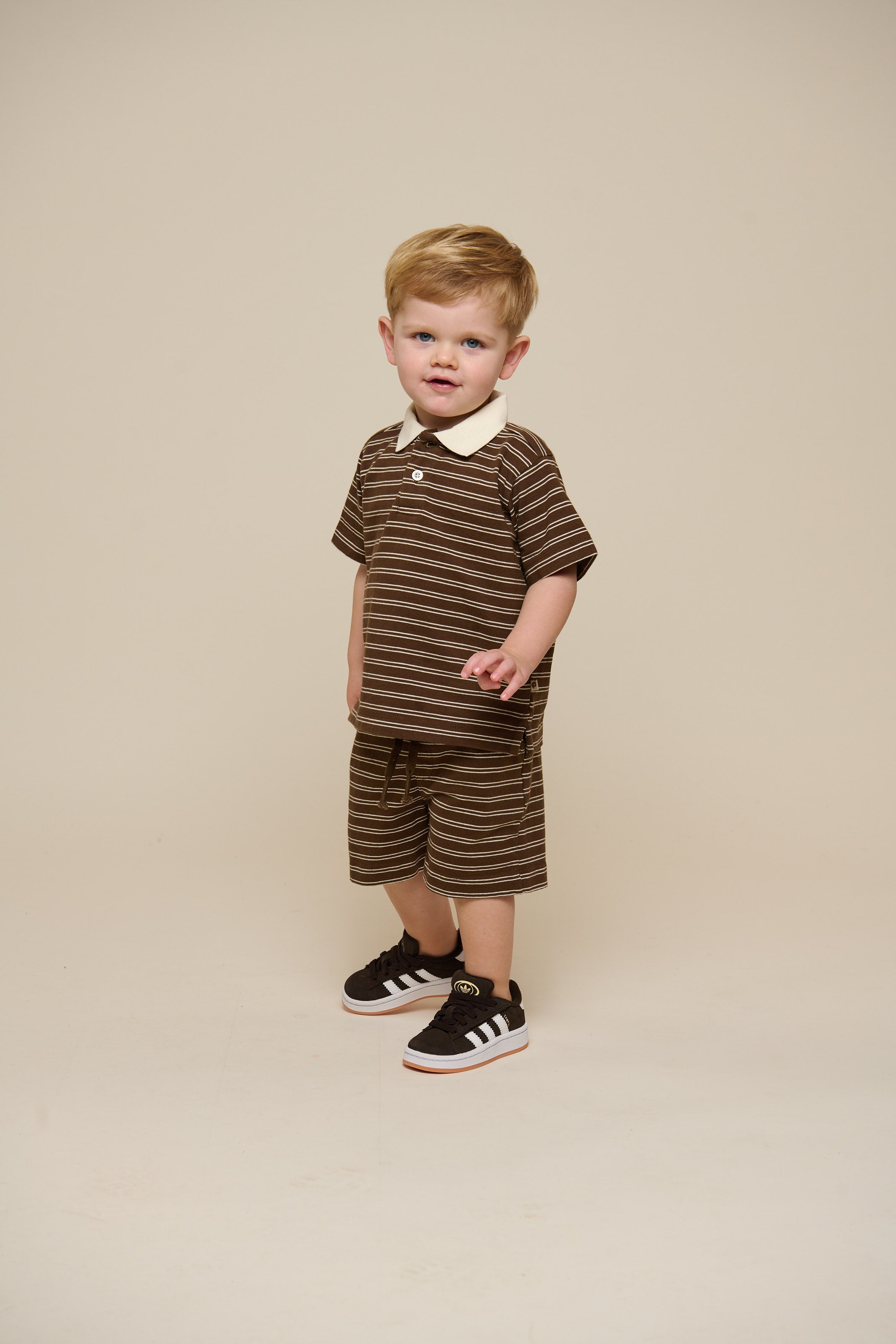 Stribet jersey poloshirt - Kids - Dark Brown | 101173 Otto
