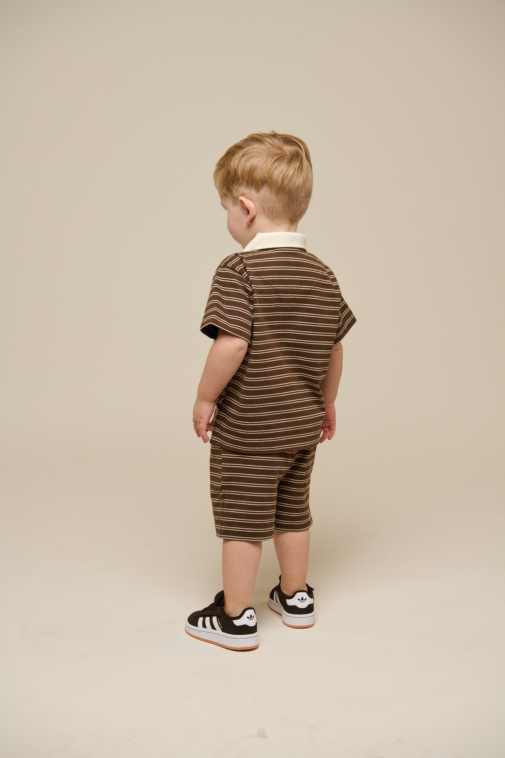Stribede jersey shorts - Kids - Dark Brown | 101181 Otto