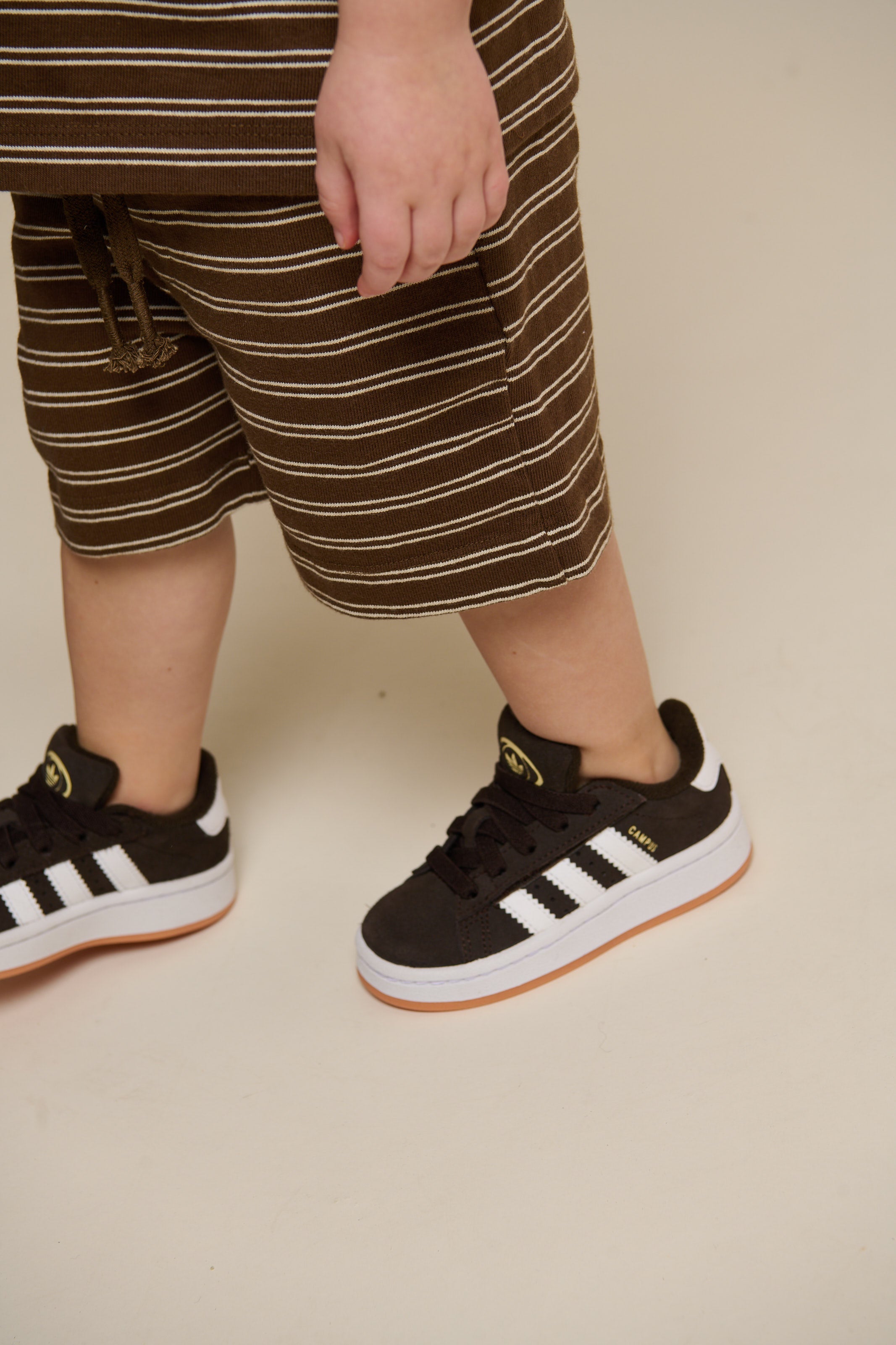 Stribede jersey shorts - Kids - Dark Brown | 101181 Otto