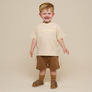 Slub jersey T-shirt med broderi - Kids - Offwhite | 101159 Villum