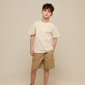 Slub jersey T-shirt med broderi - Tween - Offwhite | 101160 Villum