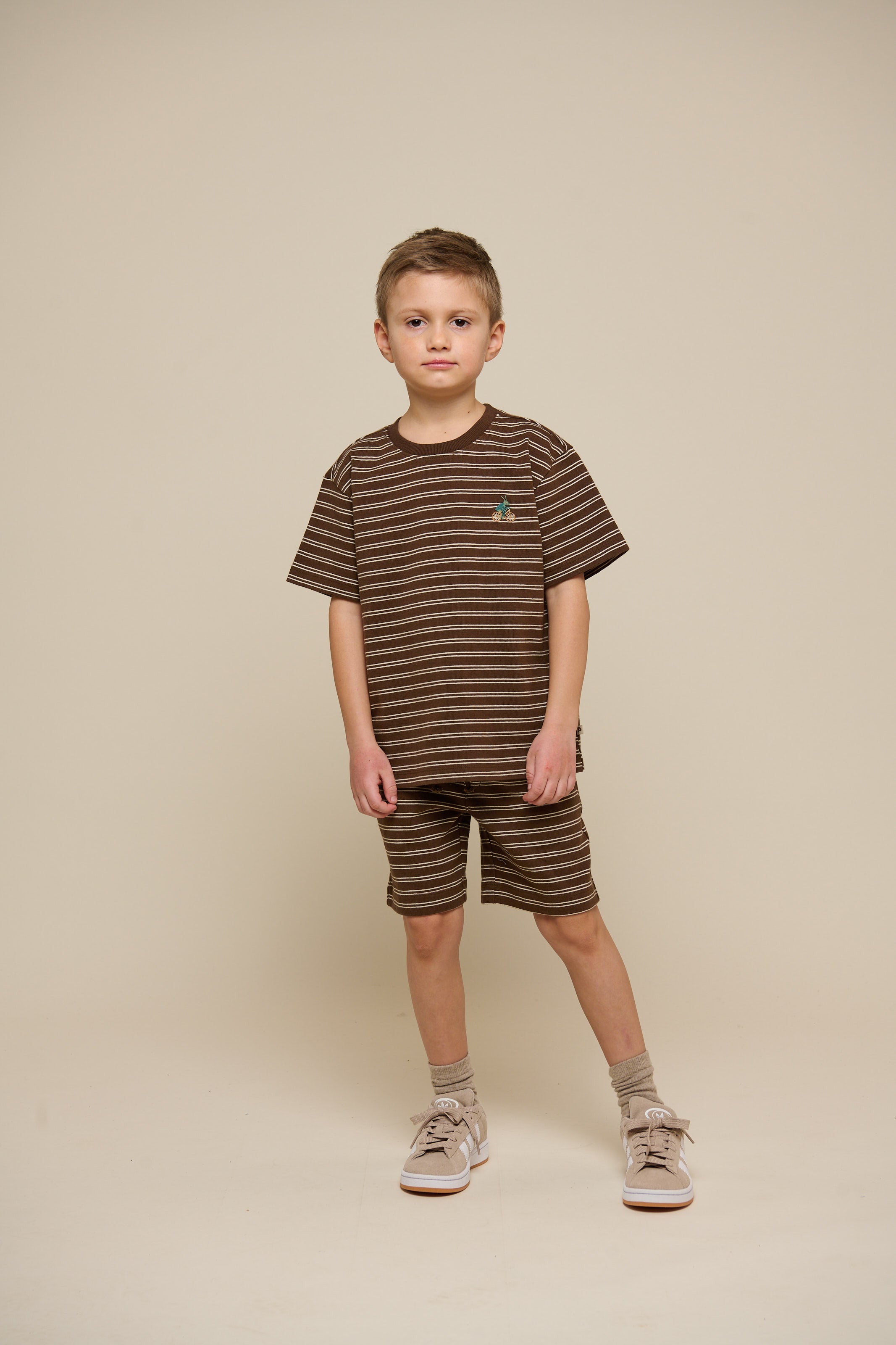 Stribede jersey shorts - Tween - Dark Brown | 101182 Otto