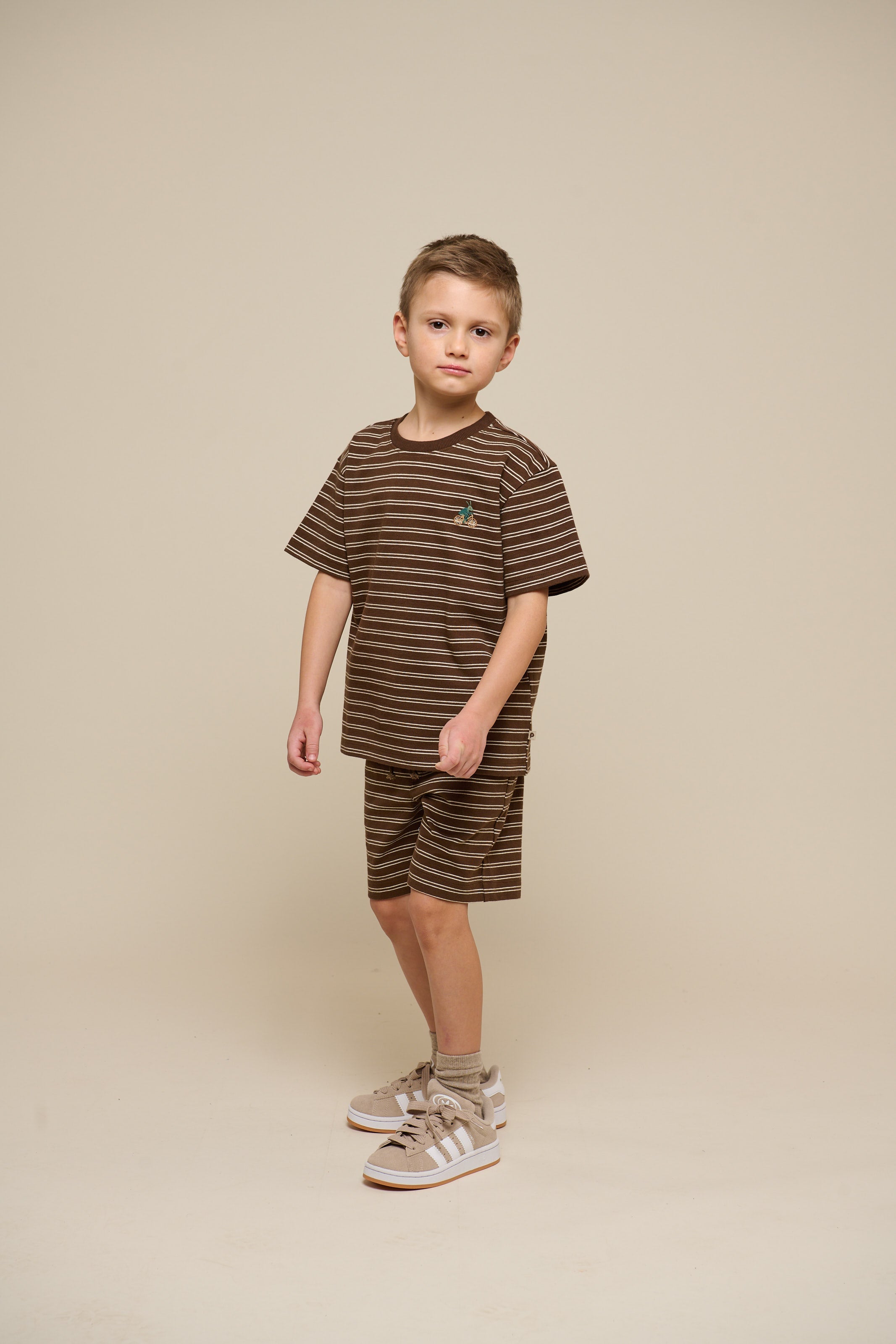 Stribet T-shirt - Tween - Dark Brown | 101178 Otto