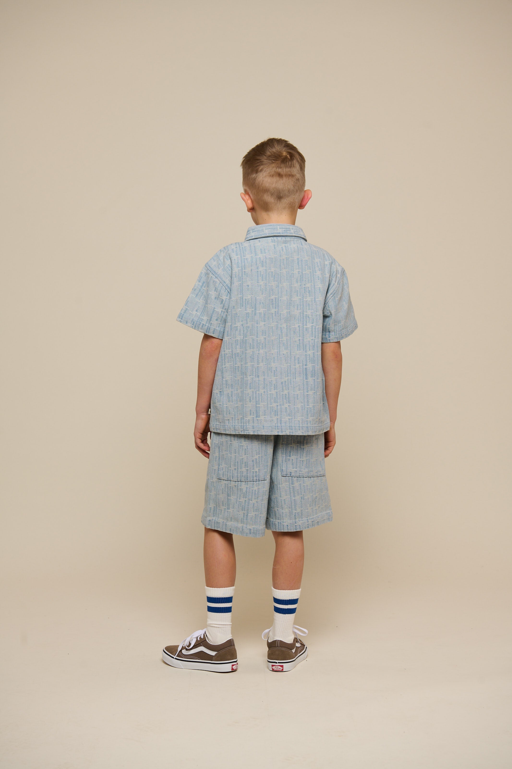 Kortærmet skjortejakke i jacquardvævet denim - Tween - Blue Denim | 101093 Kyle