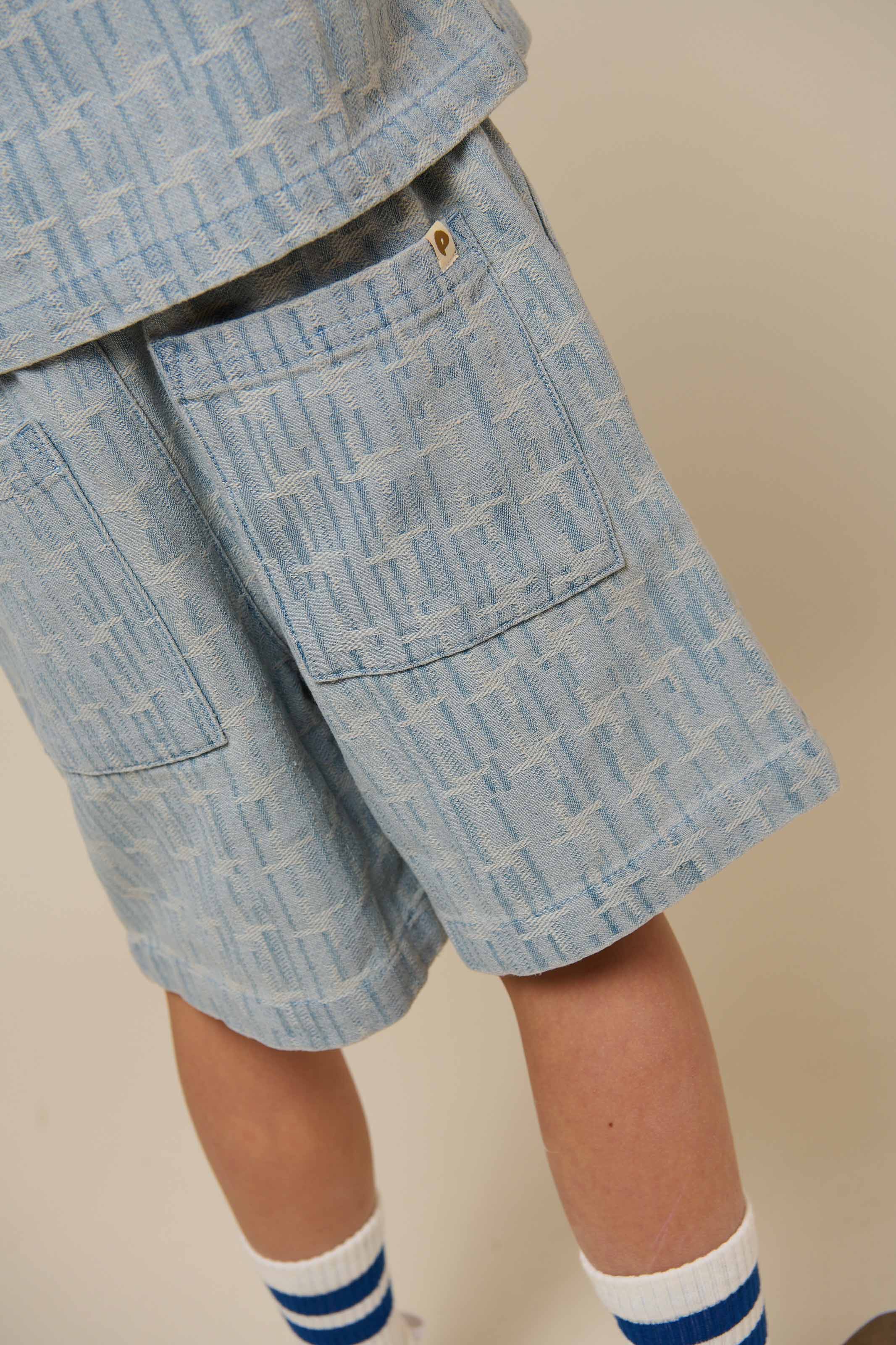 Baggy jacquardvævede denimshorts - Tween - Blue Denim | 101092 Kyle