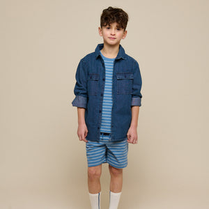 Stribede jersey shorts - Tween - Dusty Blue | 101184 Otto
