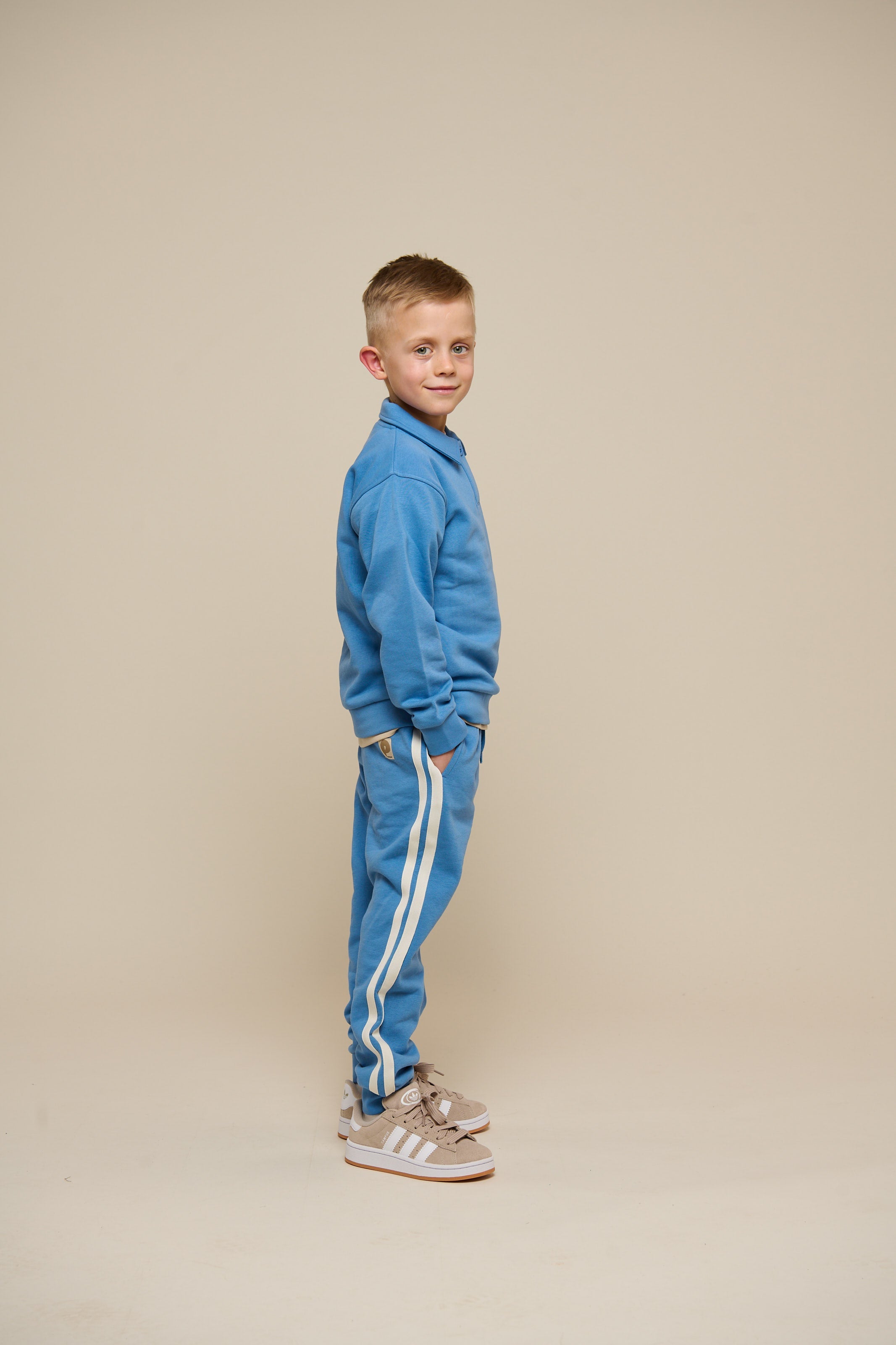 Sweatpants med kontrast bånd - Tween - Dusty Blue | 101258 Carter