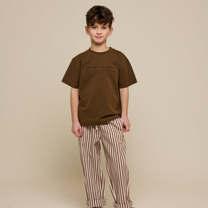 Slub jersey T-shirt med broderi - Tween - Dark Brown | 101158 Villum