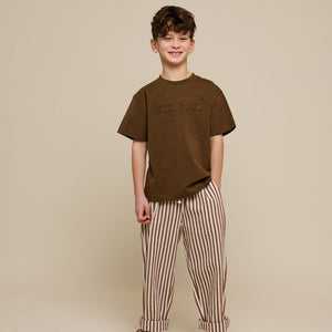 Stribede seersucker bukser - Tween - Brown | 101190 Frank